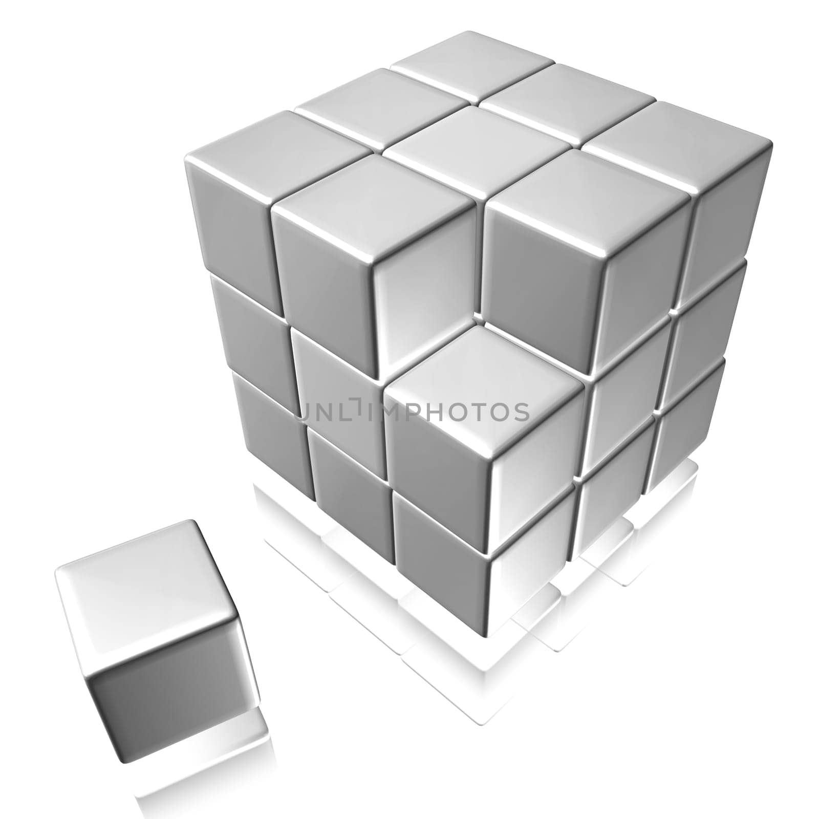 An abstract illustration of cubes on a white background