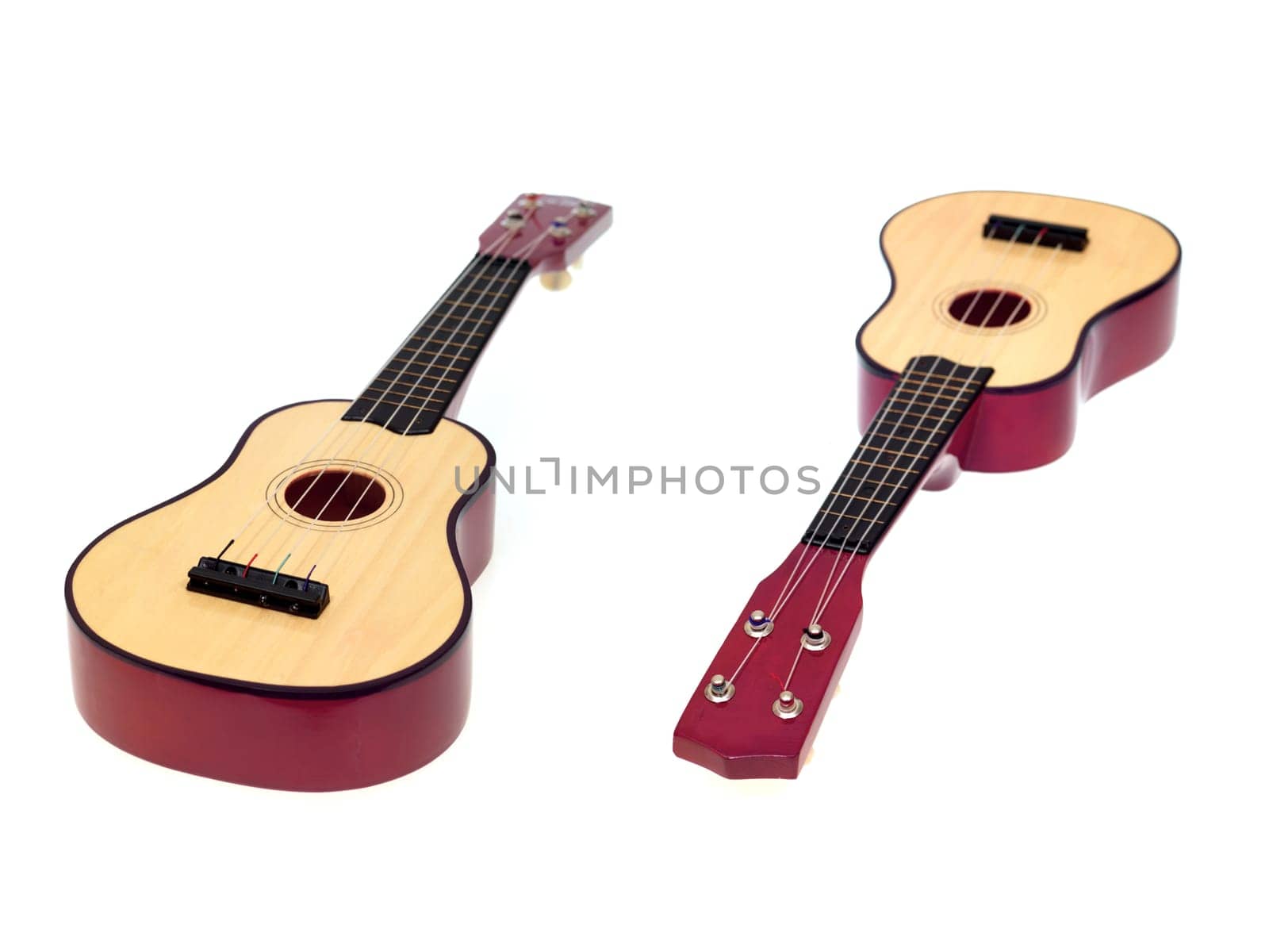 A guitar isolated against a white background