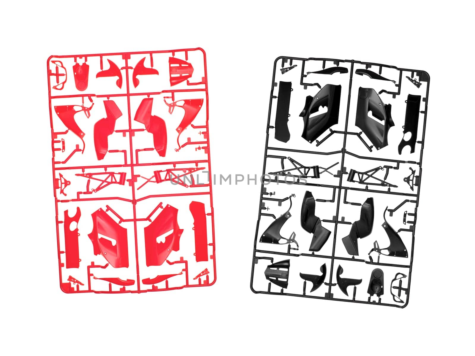 A plastic model kit on a white background