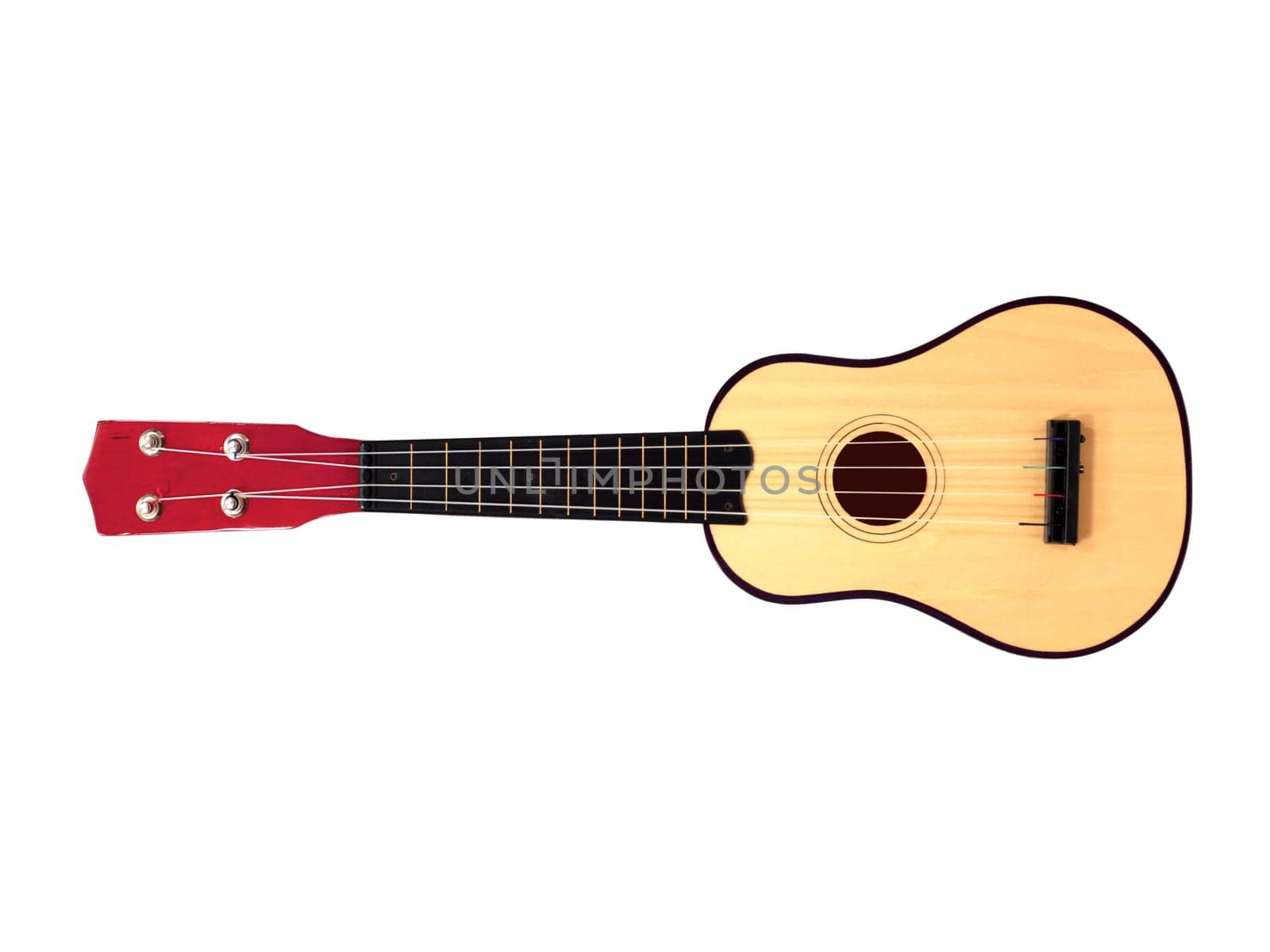 A guitar isolated against a white background