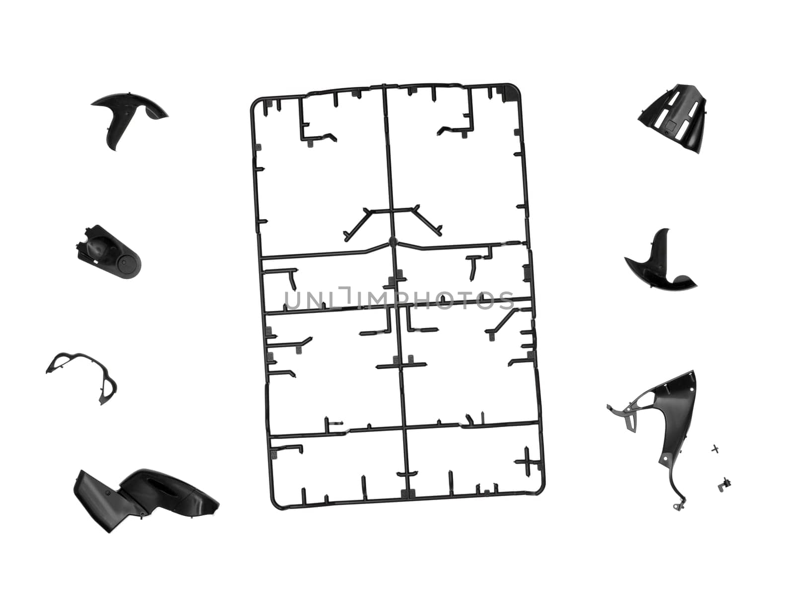 A plastic model kit on a white background