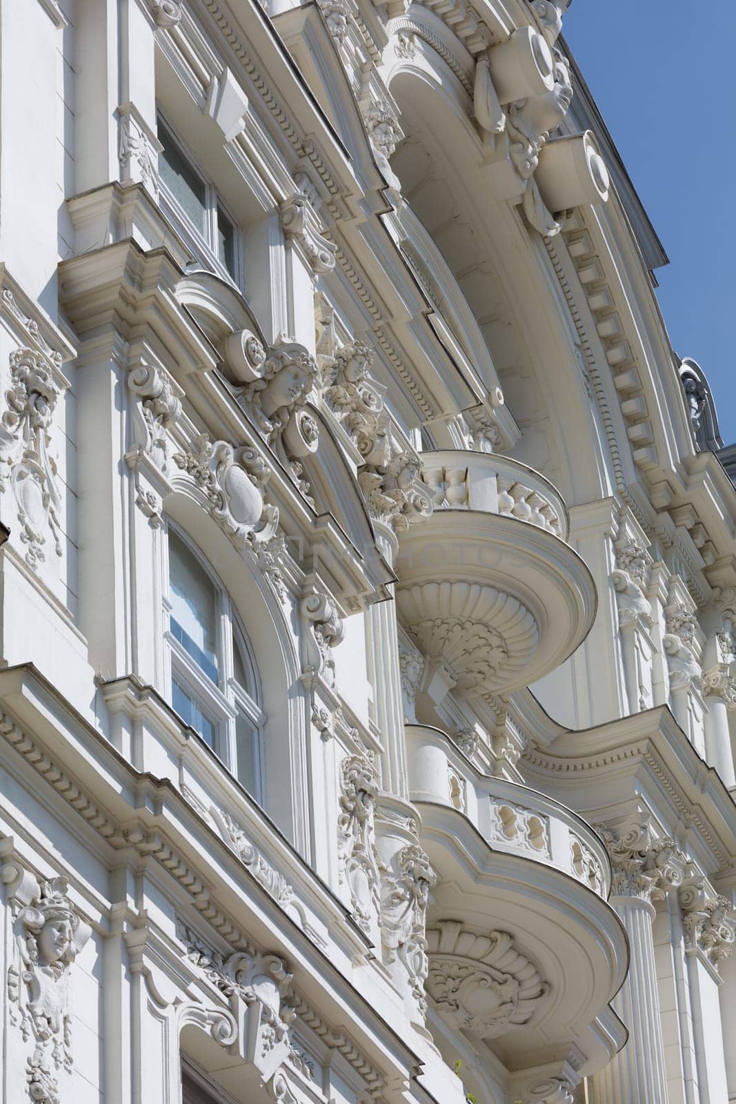 Architecture Old building,Art Nouveau building with balcony