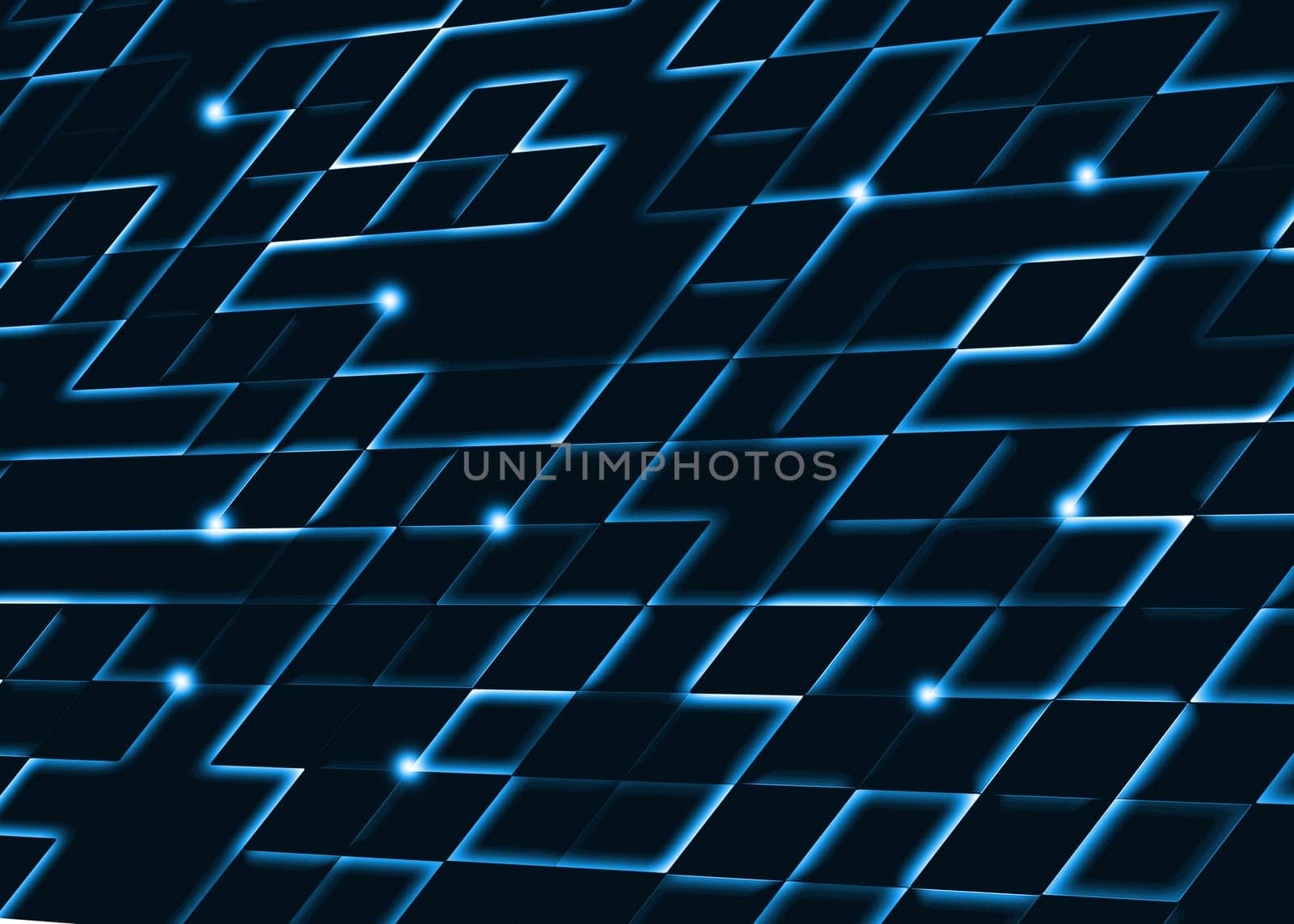 abstract square pixel mosaic blue background