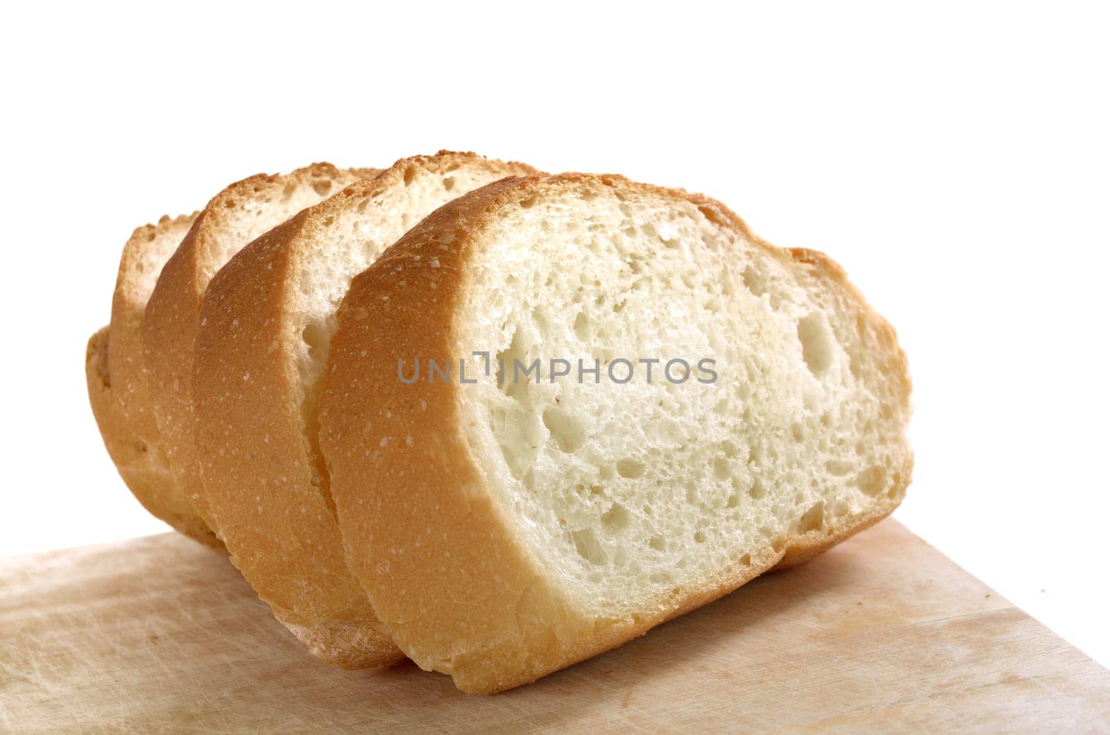 slice bread on wood background