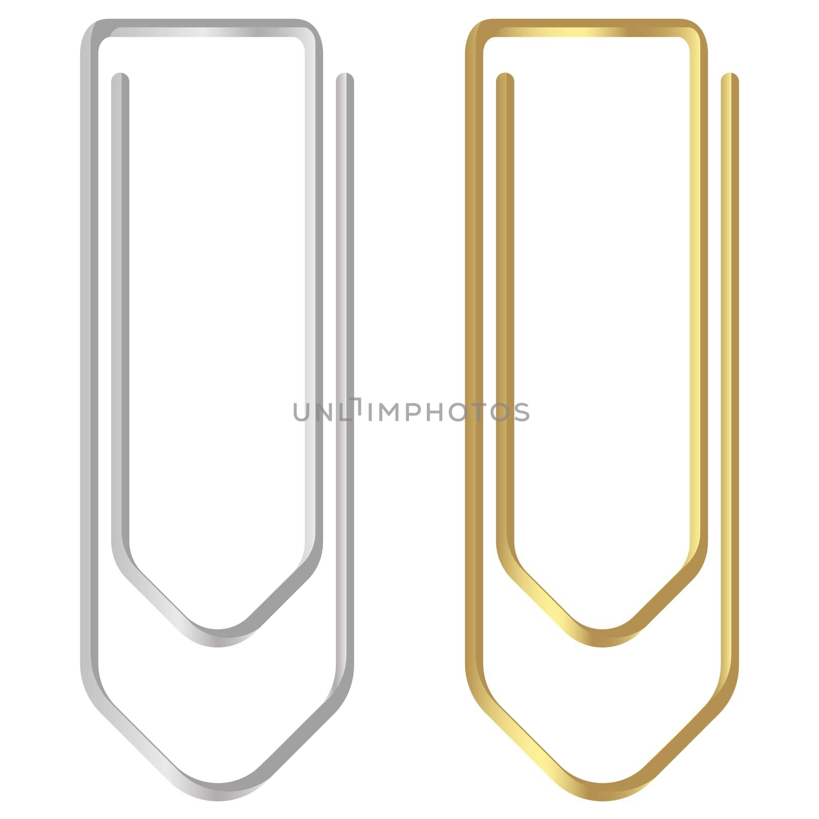 Paper clips gold silver