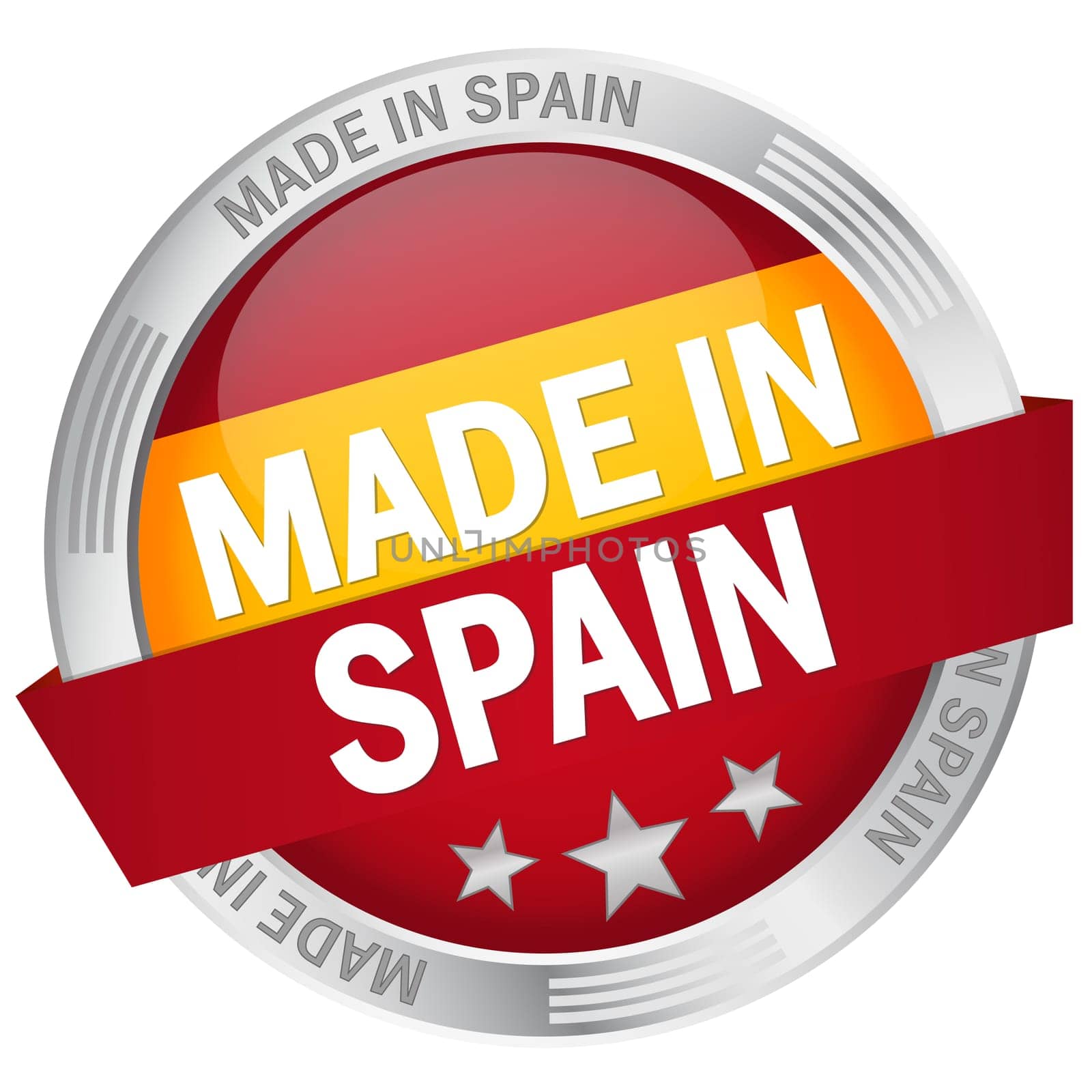 Button with banner "Made in Spain"""