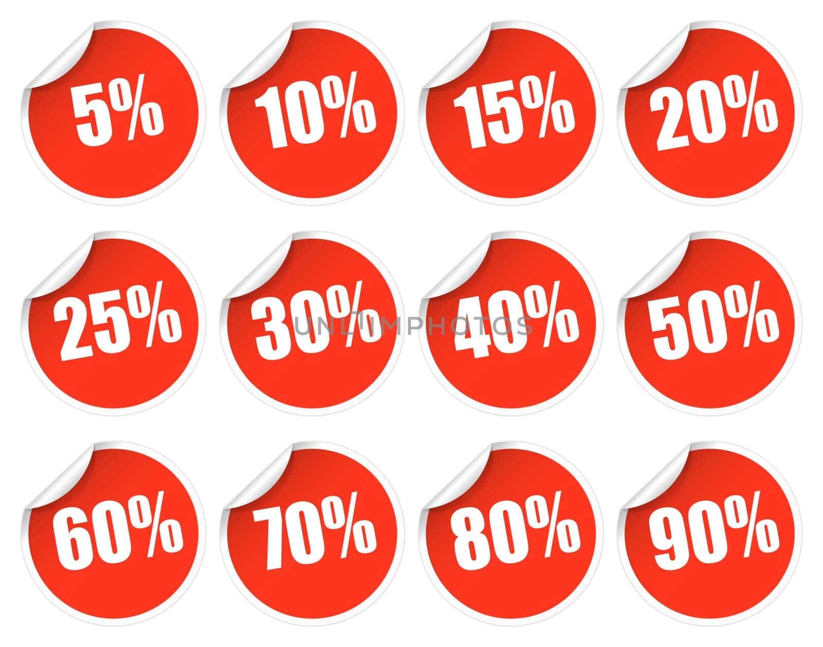 Discount Stickers - Red
