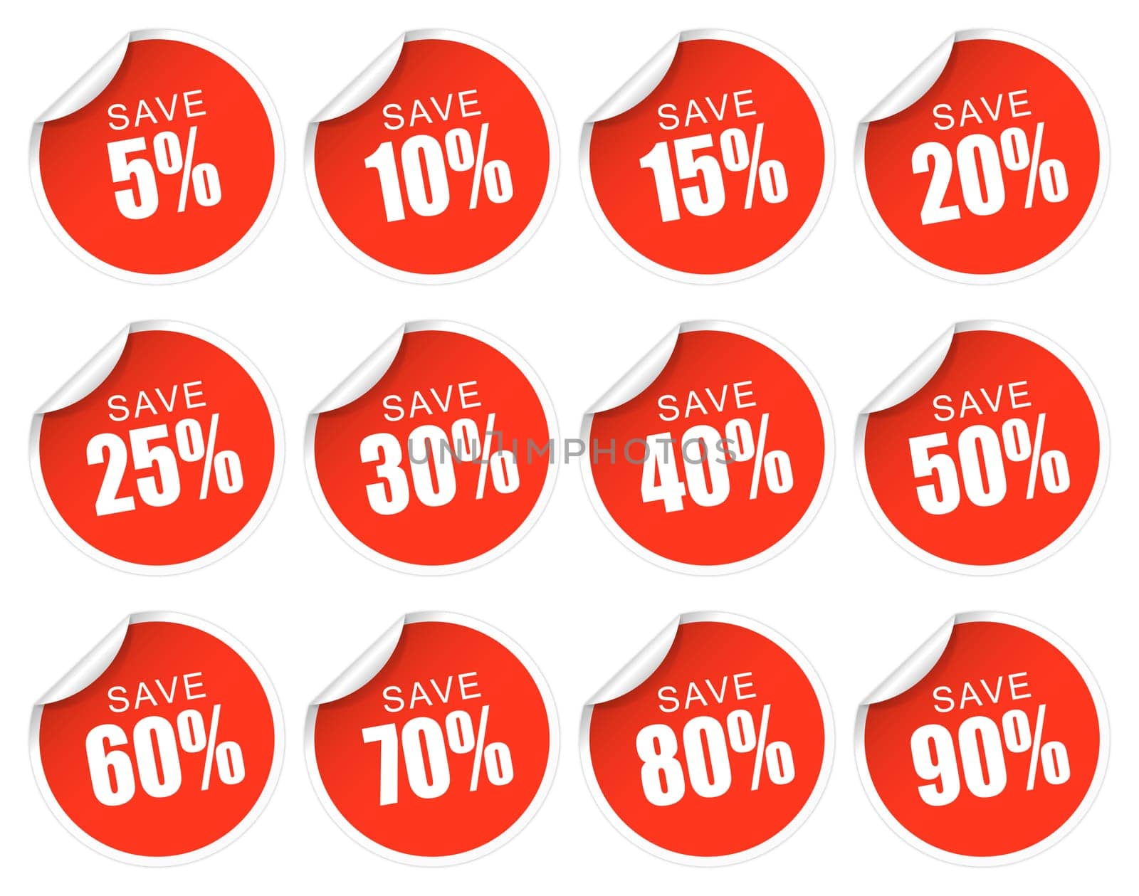 Discount Stickers - Red