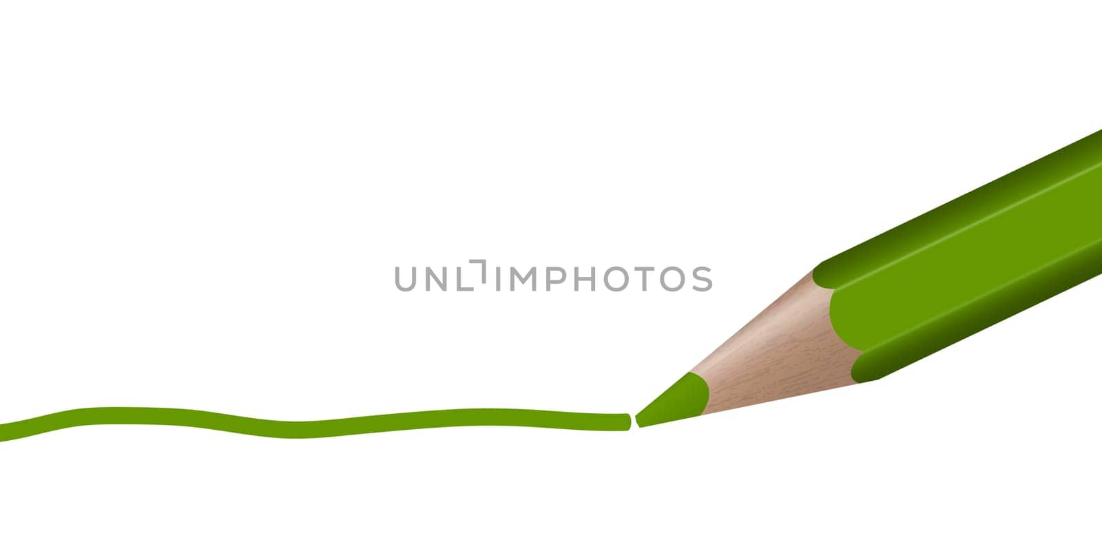 Green Pen Draws Line