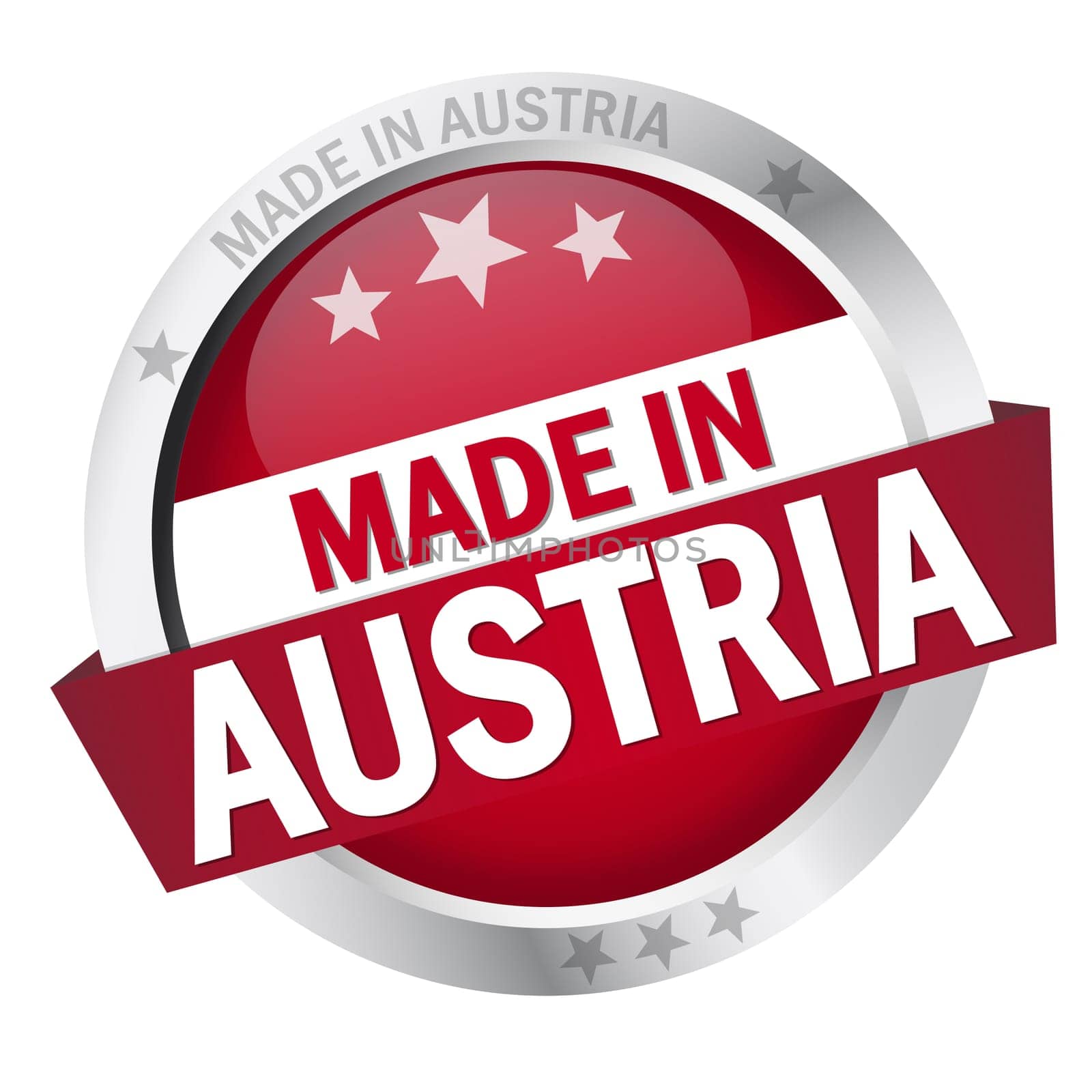 Button with banner " MADE IN AUSTRIA """