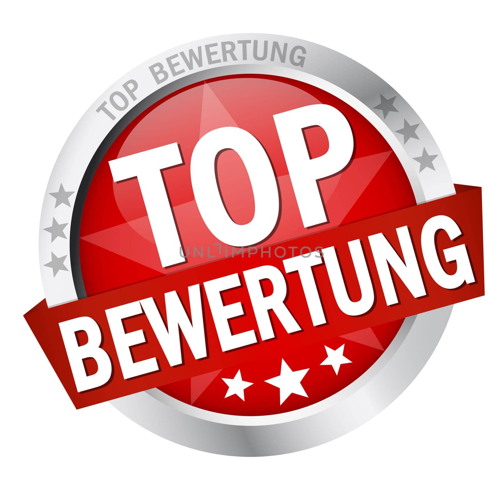 Button with banner " TOP RATING """