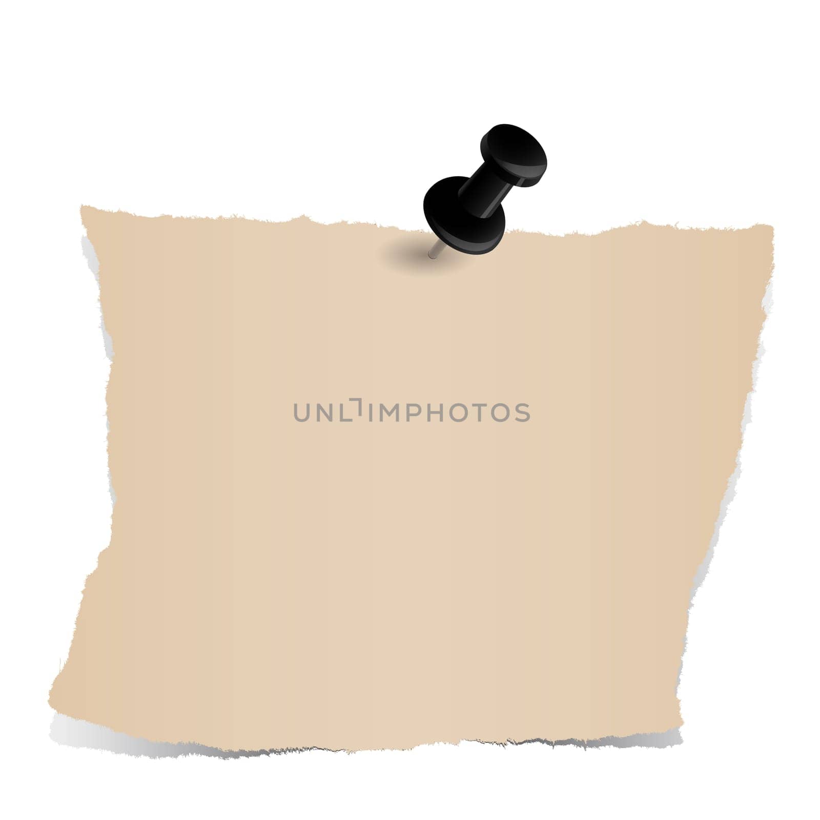 brown paper scrap with pin