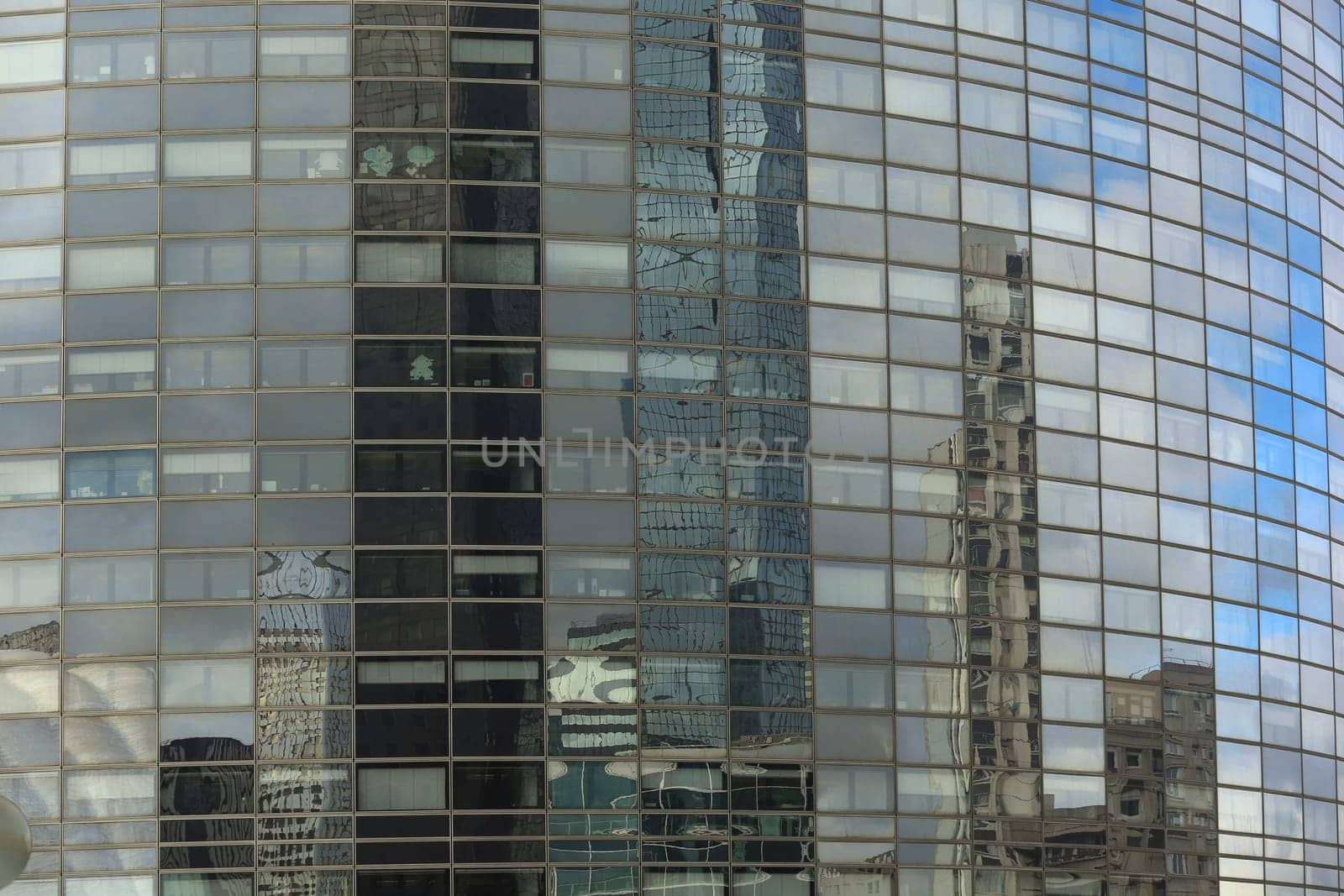 refection glasses from an office city building