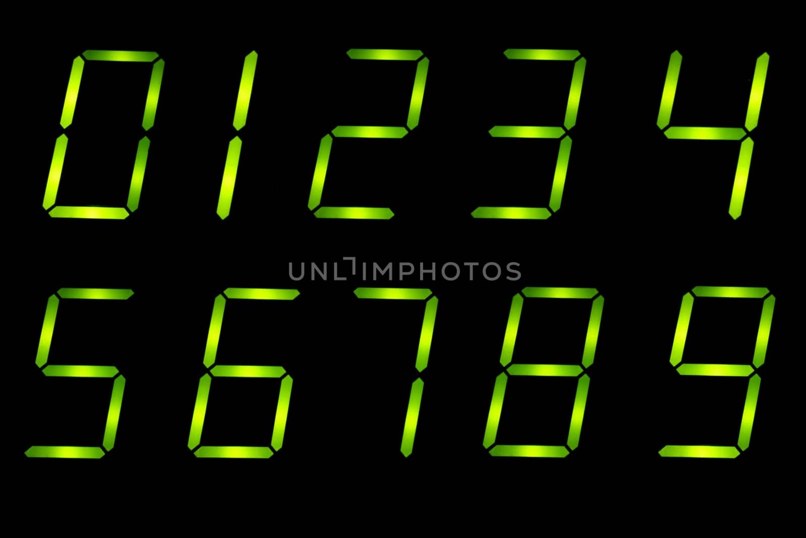 LED number font 0-9