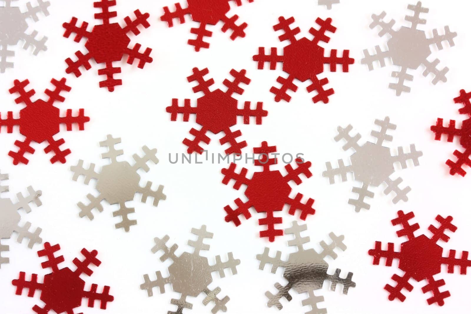 Red and silver snowflakes