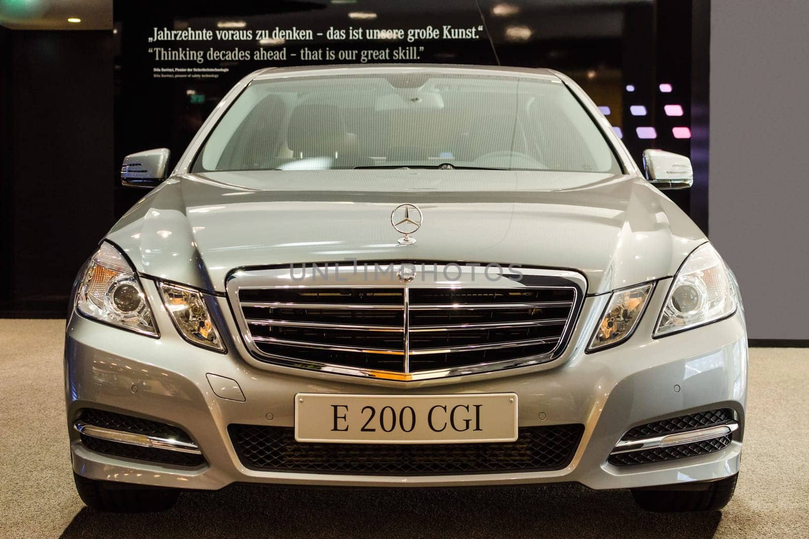 BERLIN - MARCH 16: New model Mercedes-Benz E 200 CGI at Mercedes-Benz Gallery on March 16, 2013 in Berlin