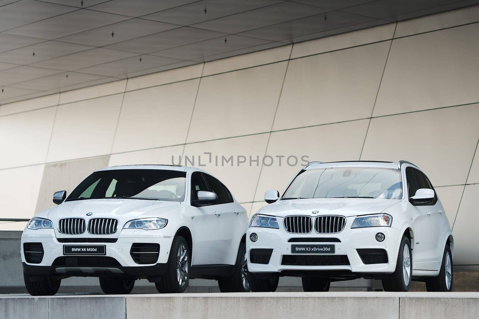 MUNICH - SEPTEMBER 28: Two new models BMW X-Series at BMW Welt Expo center on September 28, 2012 in Munich