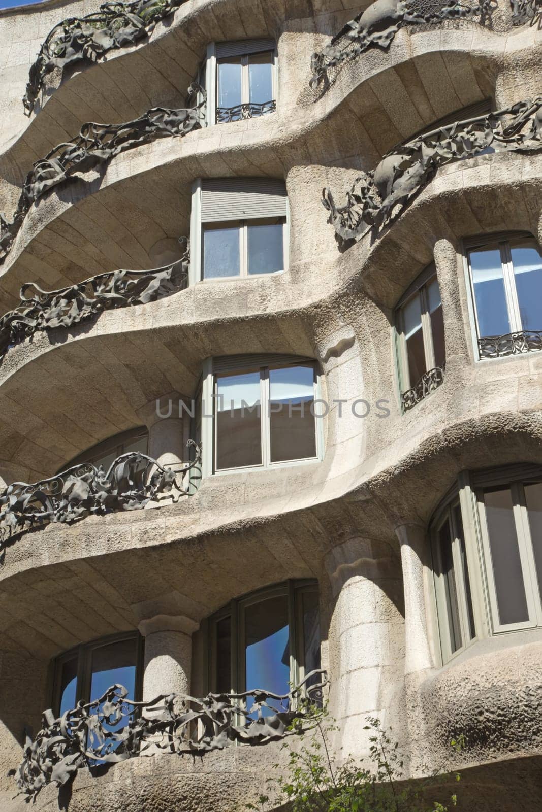 Casa Mila in Barcelona. Vertically.(Catalunya, Spain)