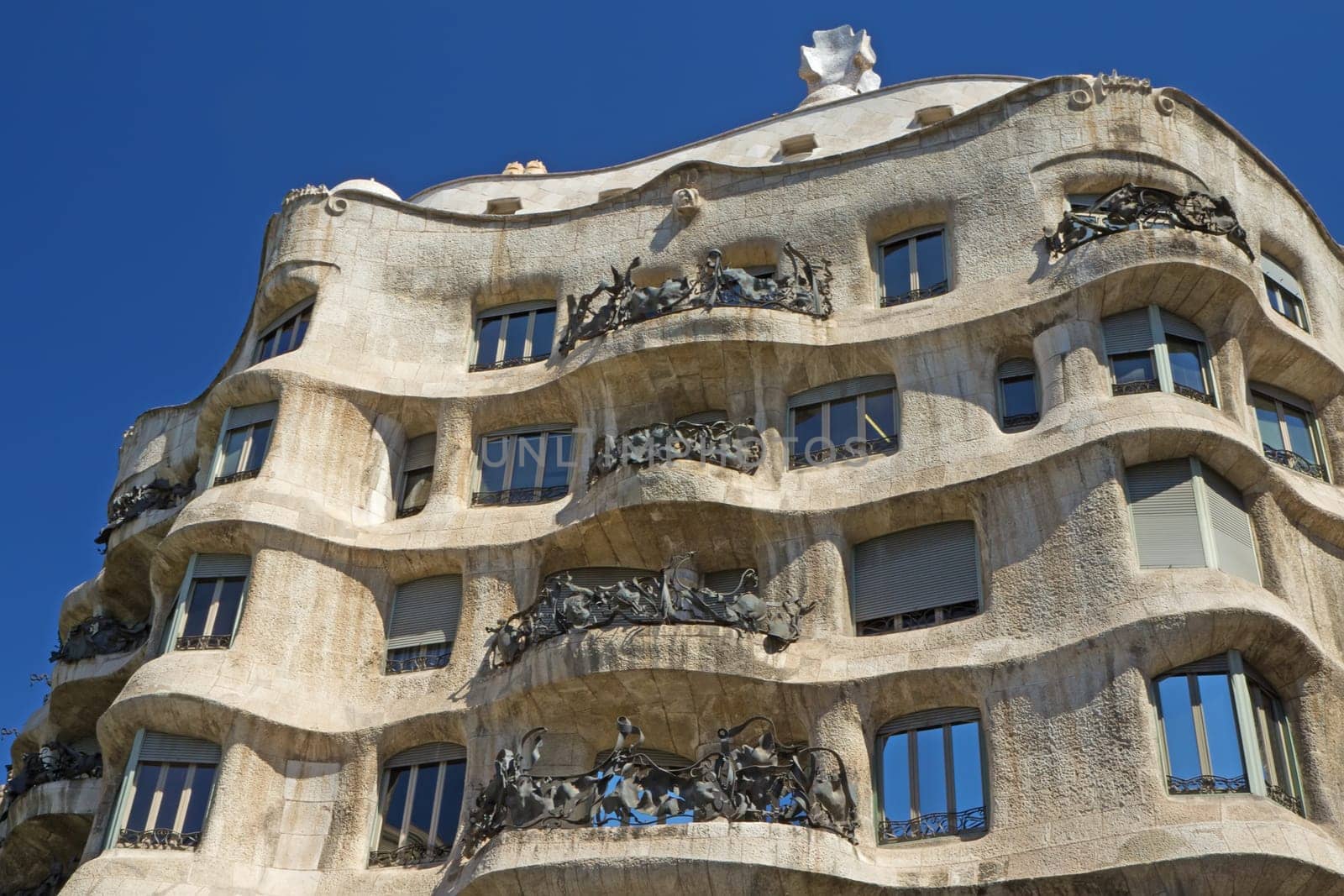 Casa Mila in Barcelona. Horizontally.(Catalunya, Spain)