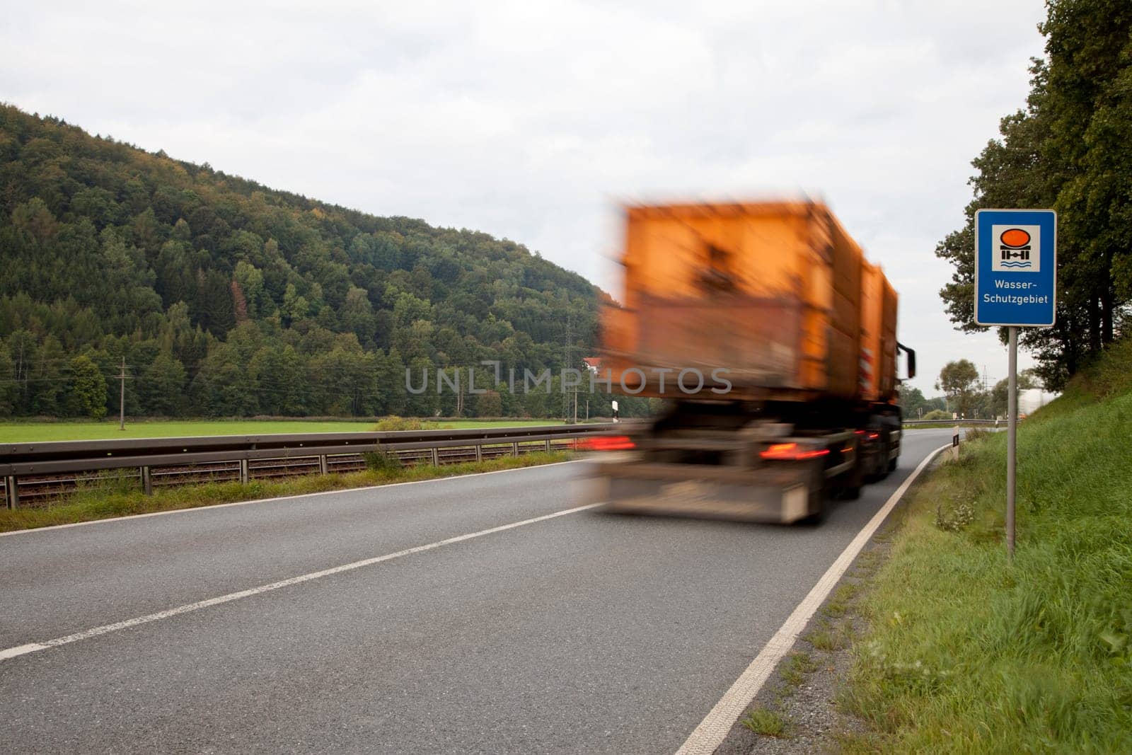 Water protection area with truck