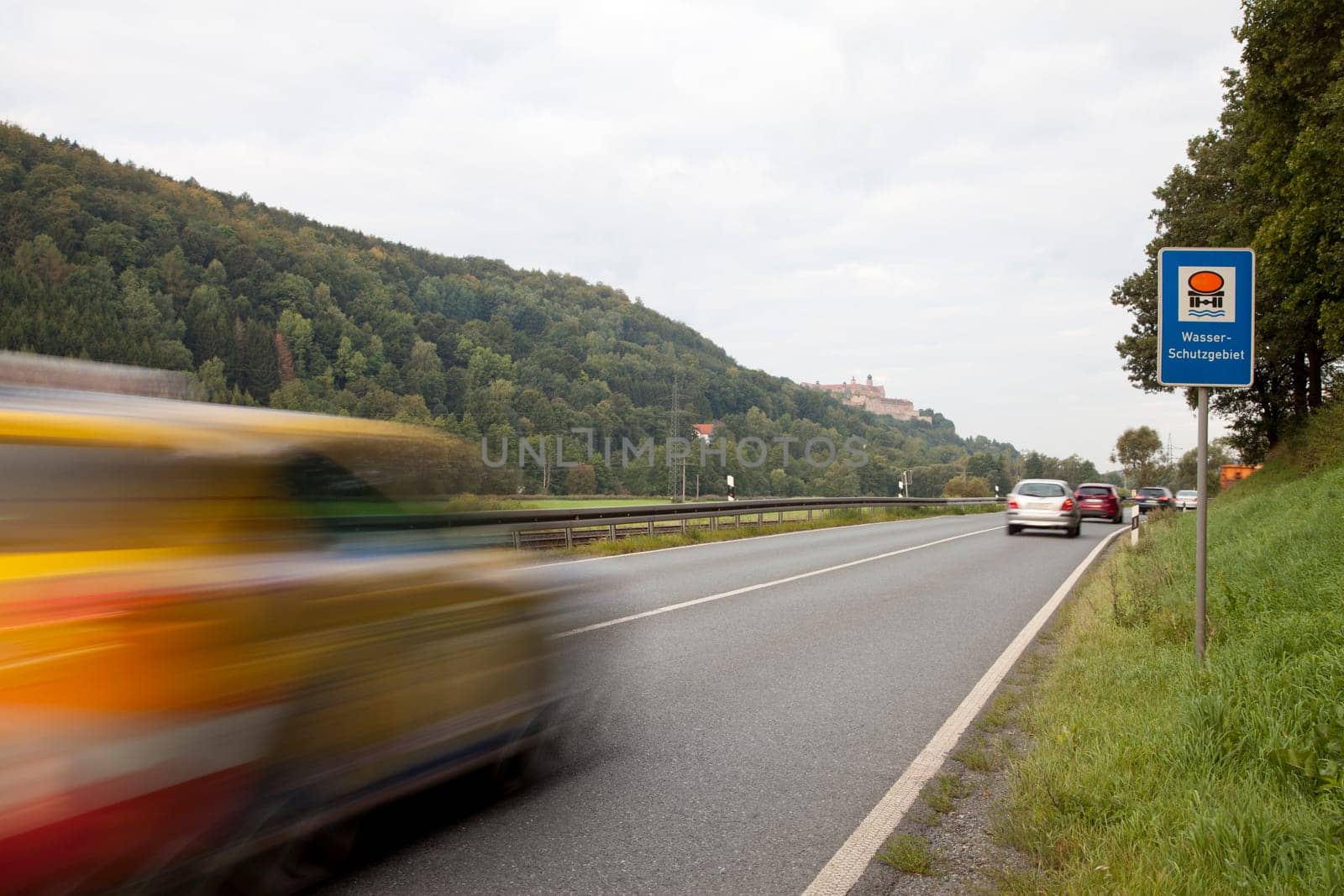 Water protection area with car