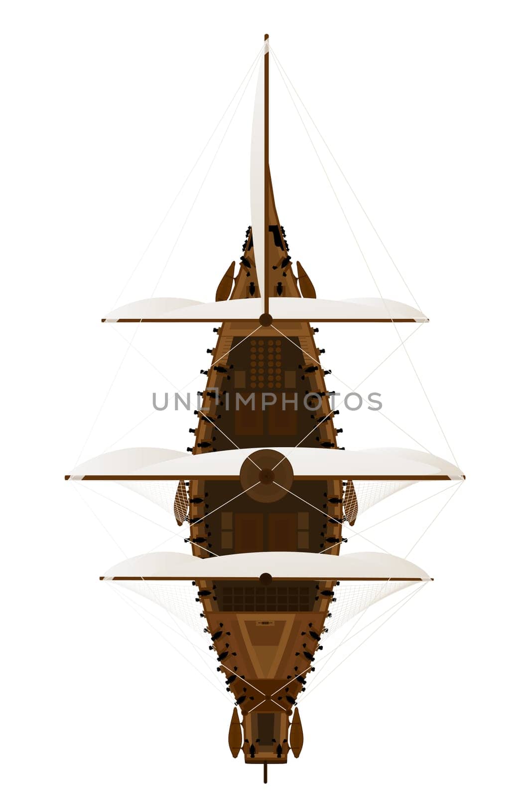 Design illustration of a canon frigate