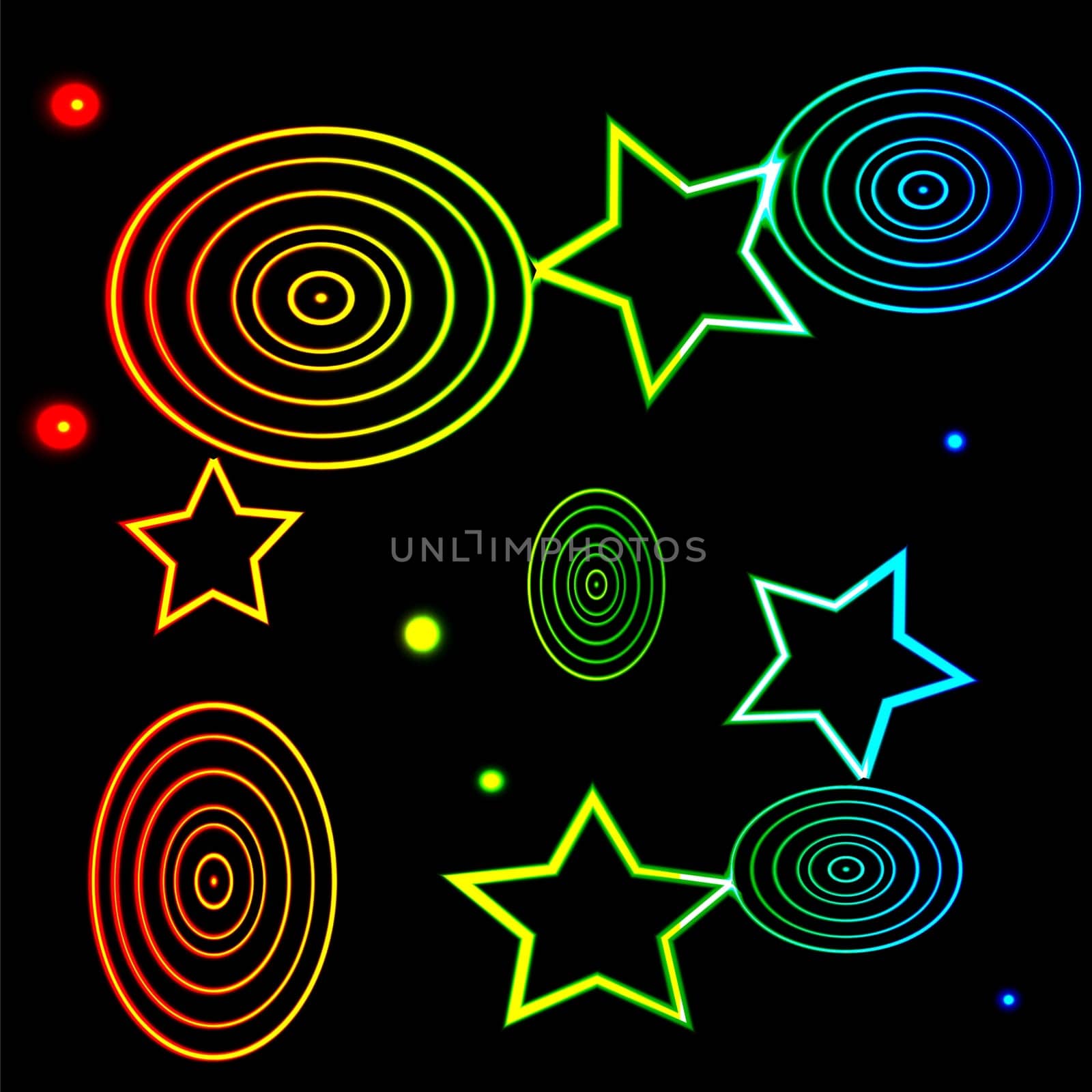 colorful illustration with  stars background for your design