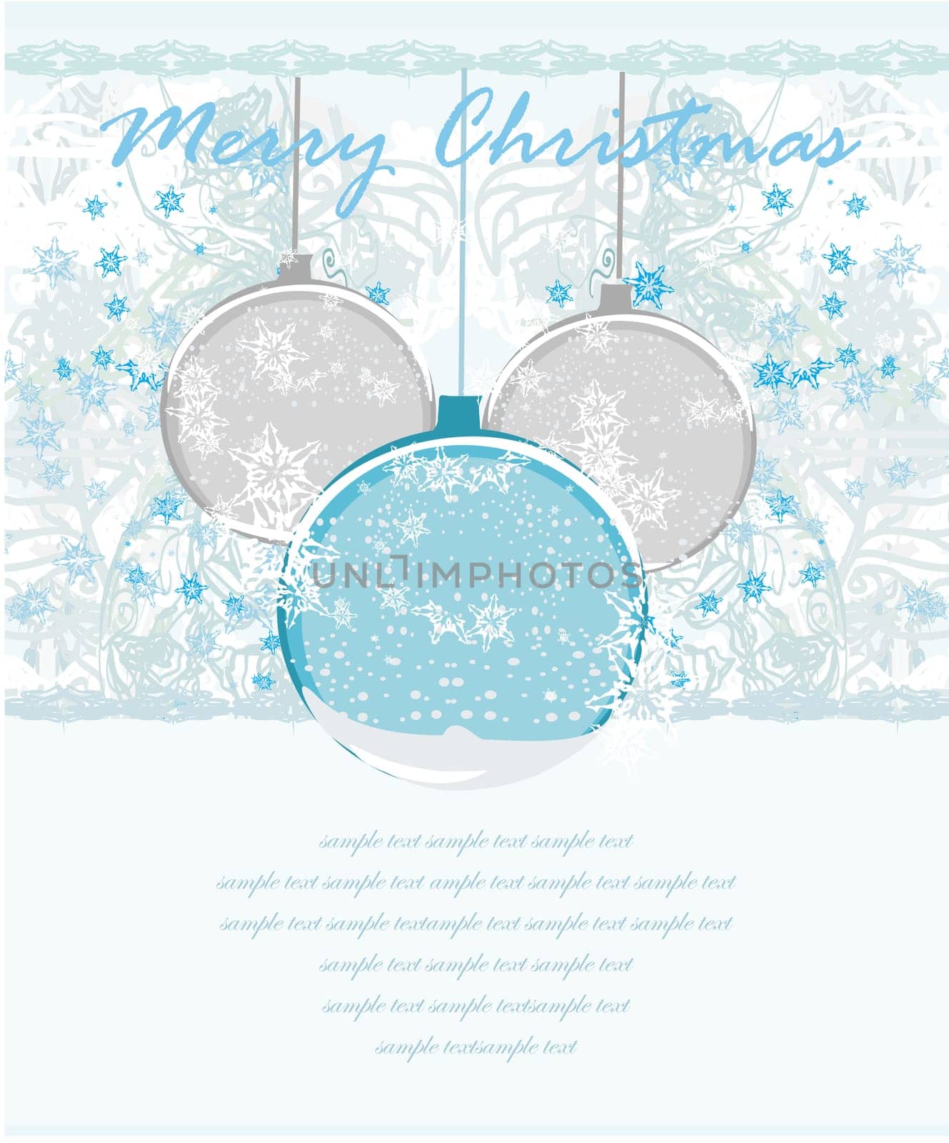 Christmas Framework style card with bauble