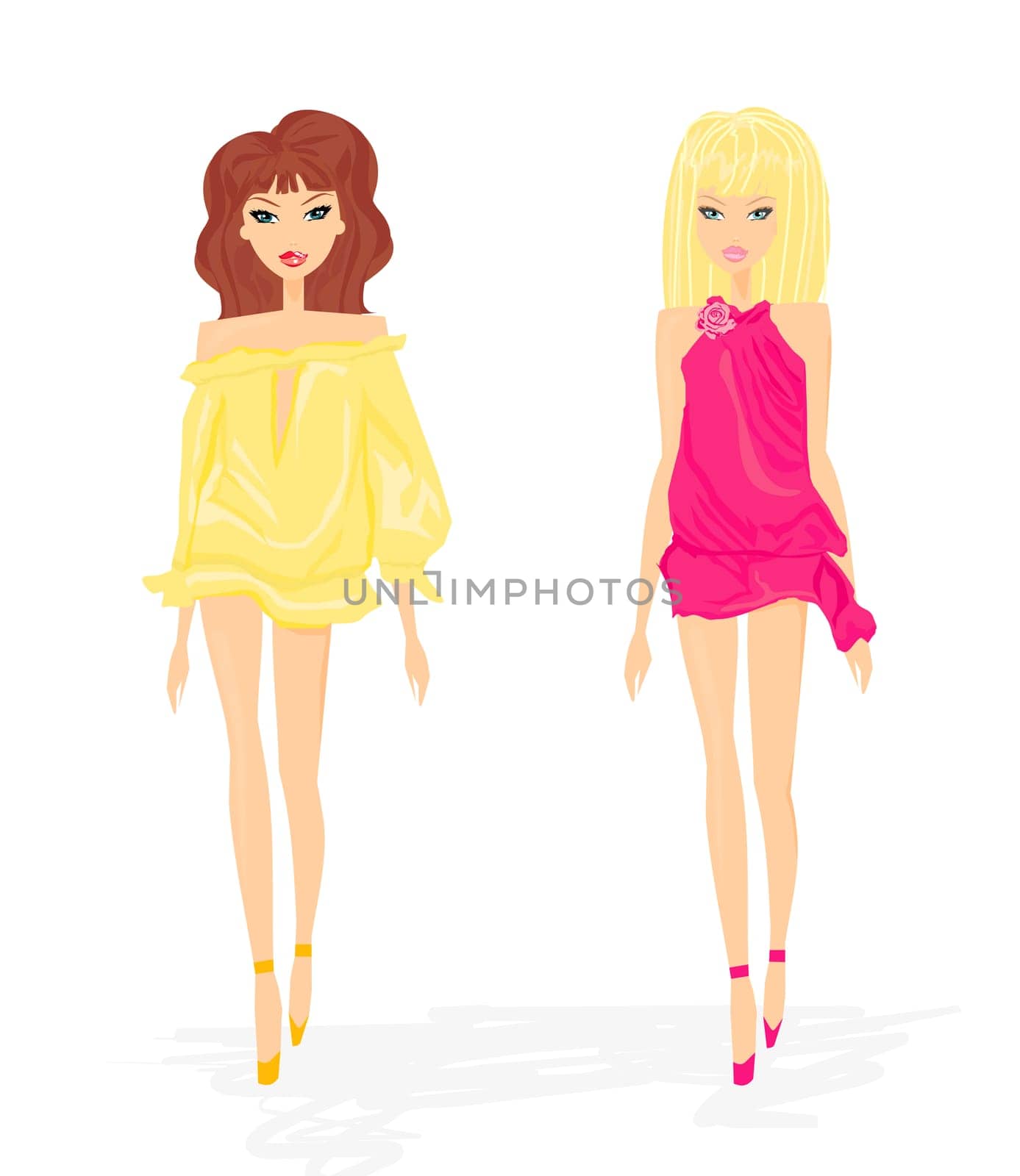 fashion shopping two girls