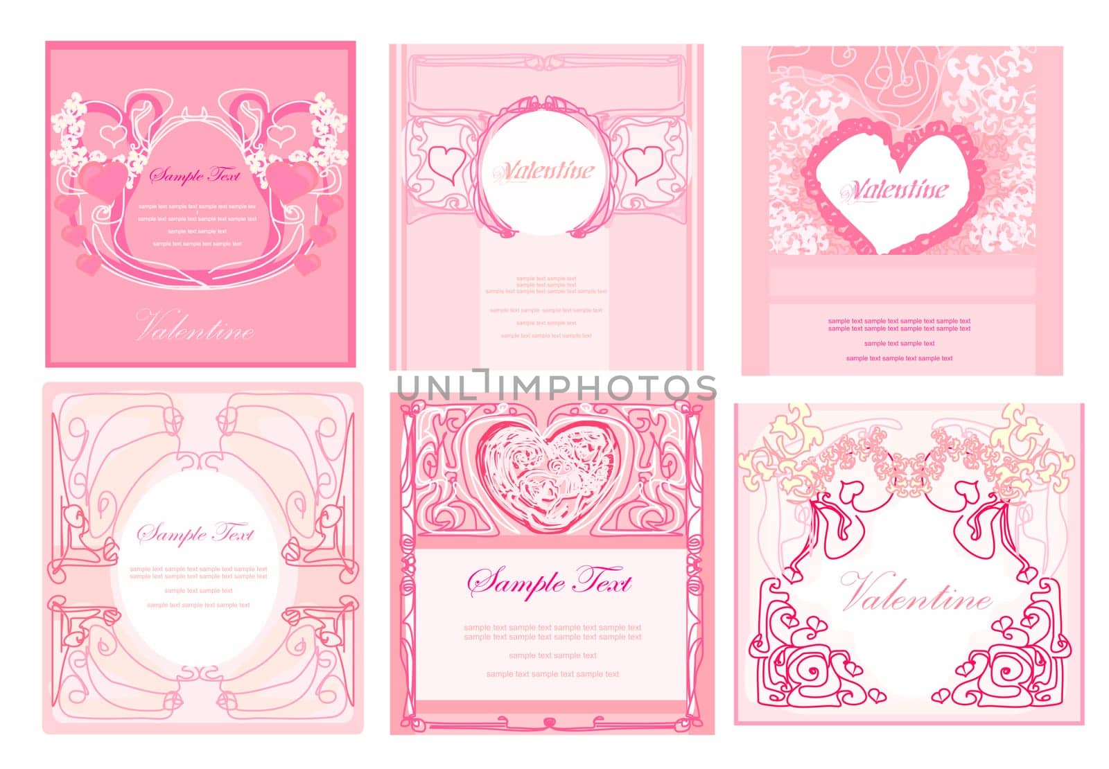 Collection from pink business cards