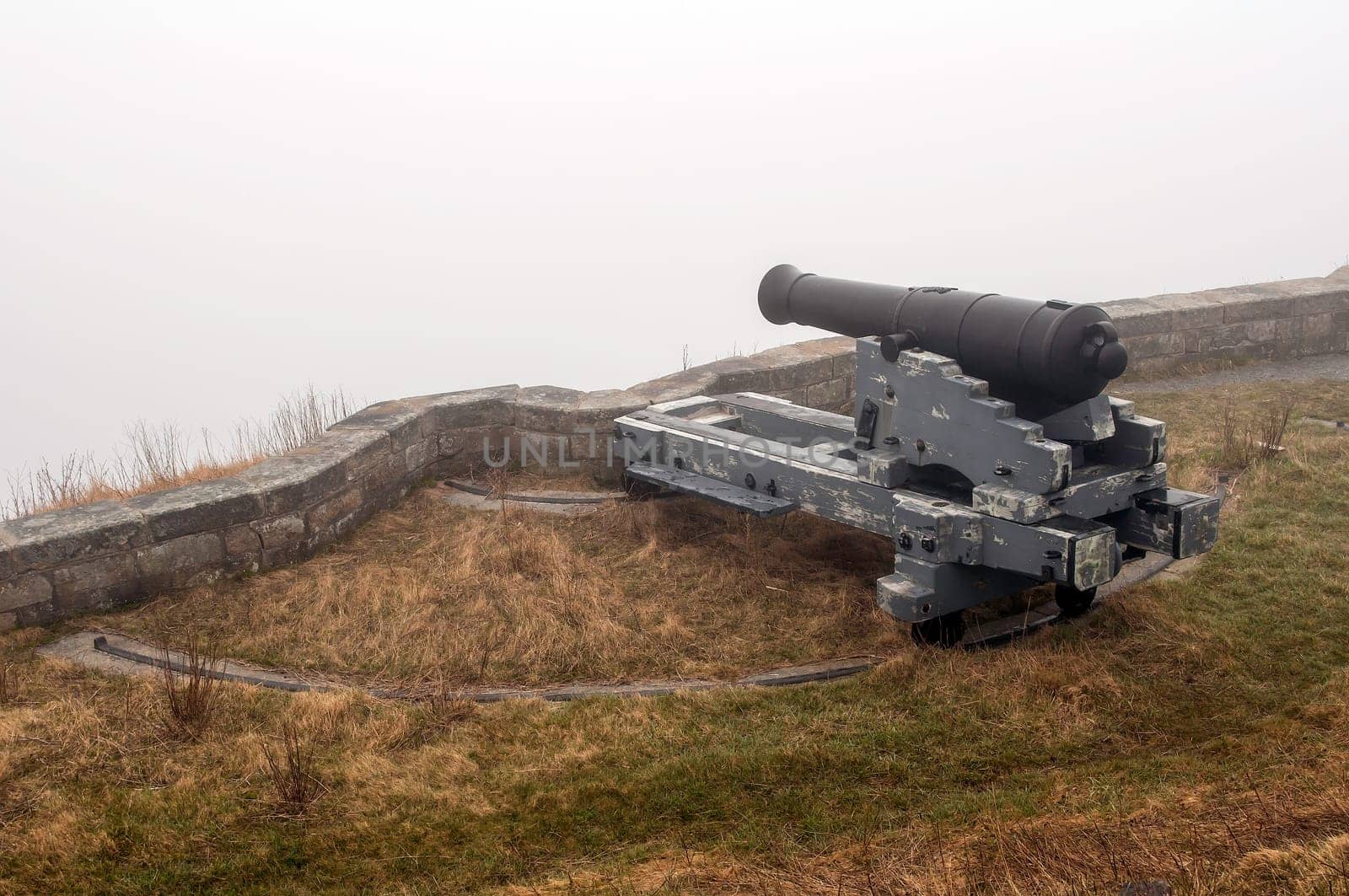 Cannon in the fog, Queen's Battery, Saint John's, Newfoundland, Canada.