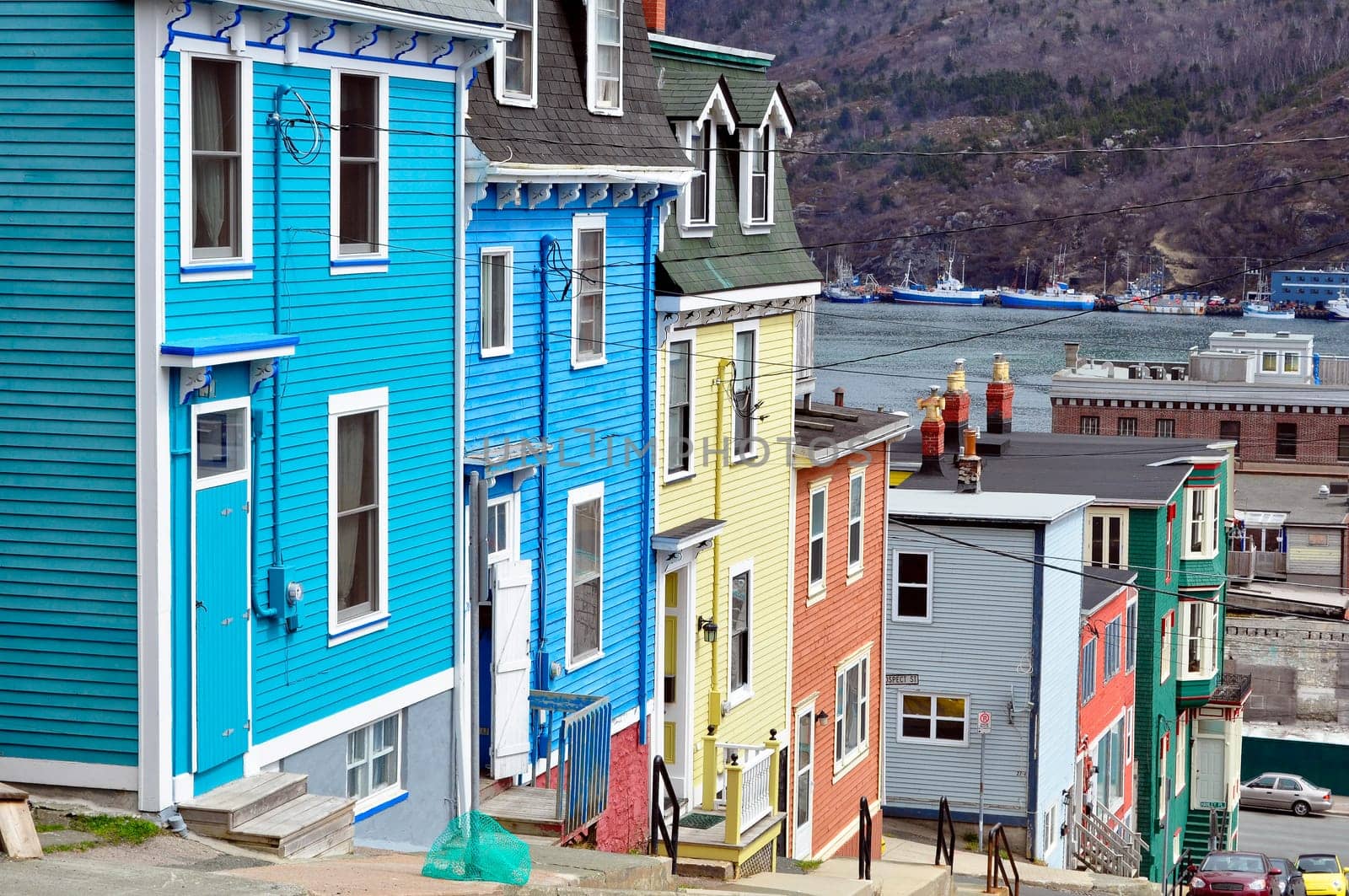 Row of colorful houses in the city of Saint John's, Newfoundland, Canada.