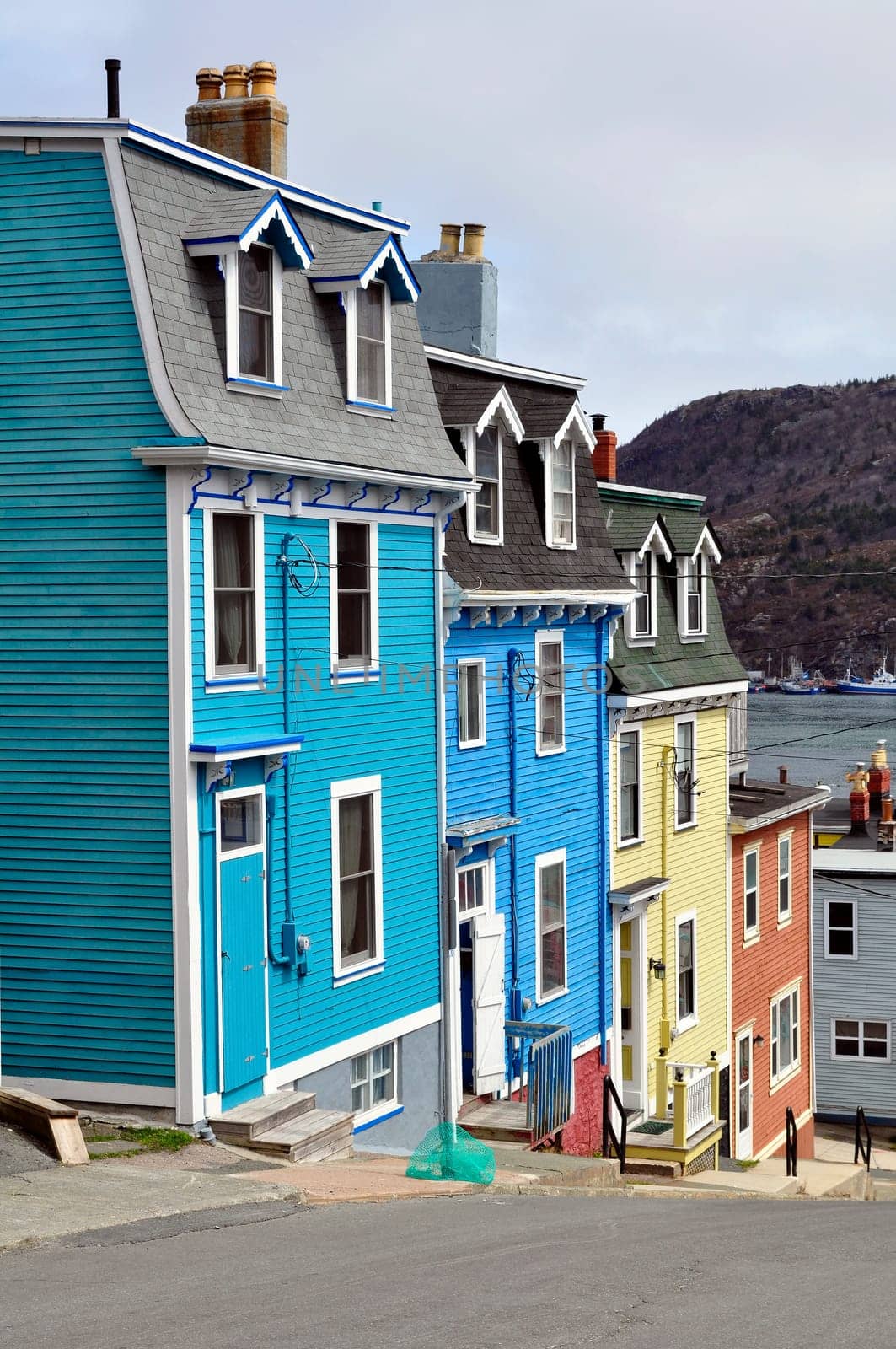 Row of colorful houses in the city of Saint John's, Newfoundland, Canada.