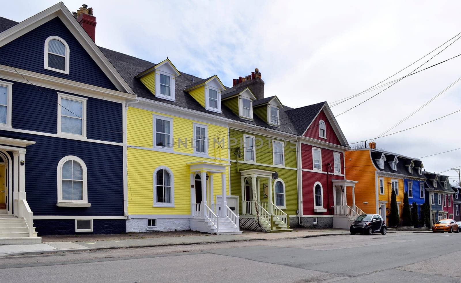 Row of colorful houses in the city of Saint John's, Newfoundland, Canada.
