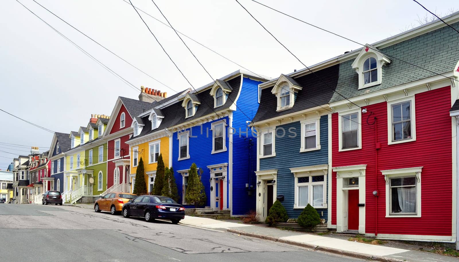 Row of colorful houses in the city of Saint John's, Newfoundland, Canada.