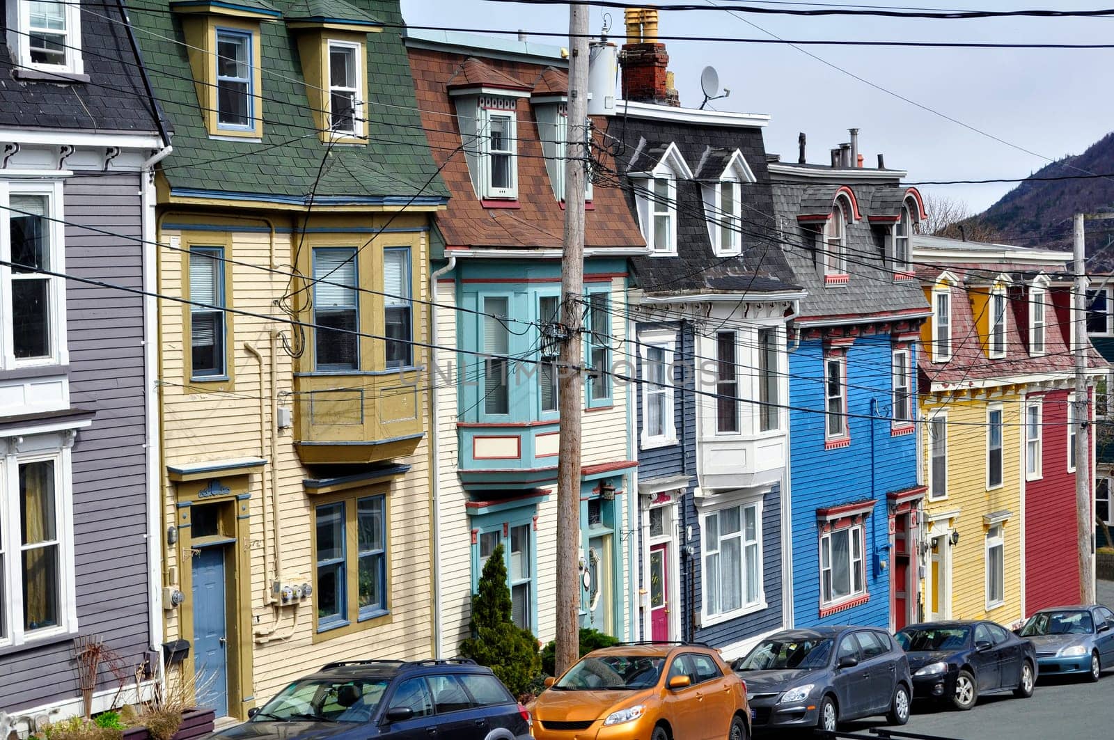 Row of colorful houses in the city of Saint John's, Newfoundland, Canada.