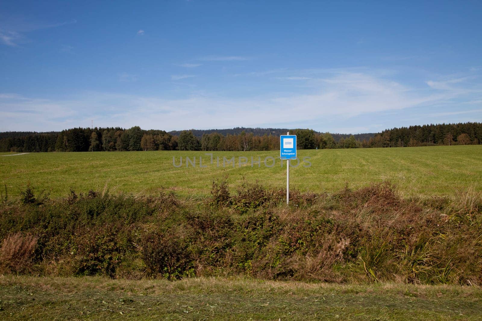 Water protection area with meadows