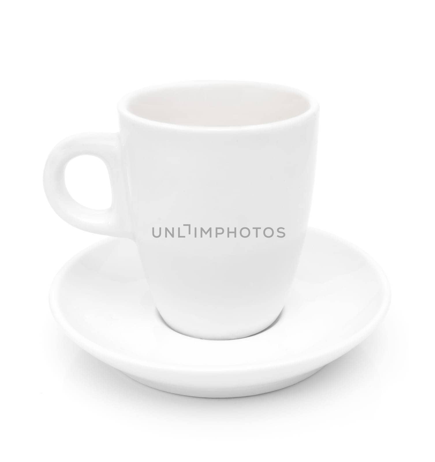 Empty White Cup - Isolated on White Background