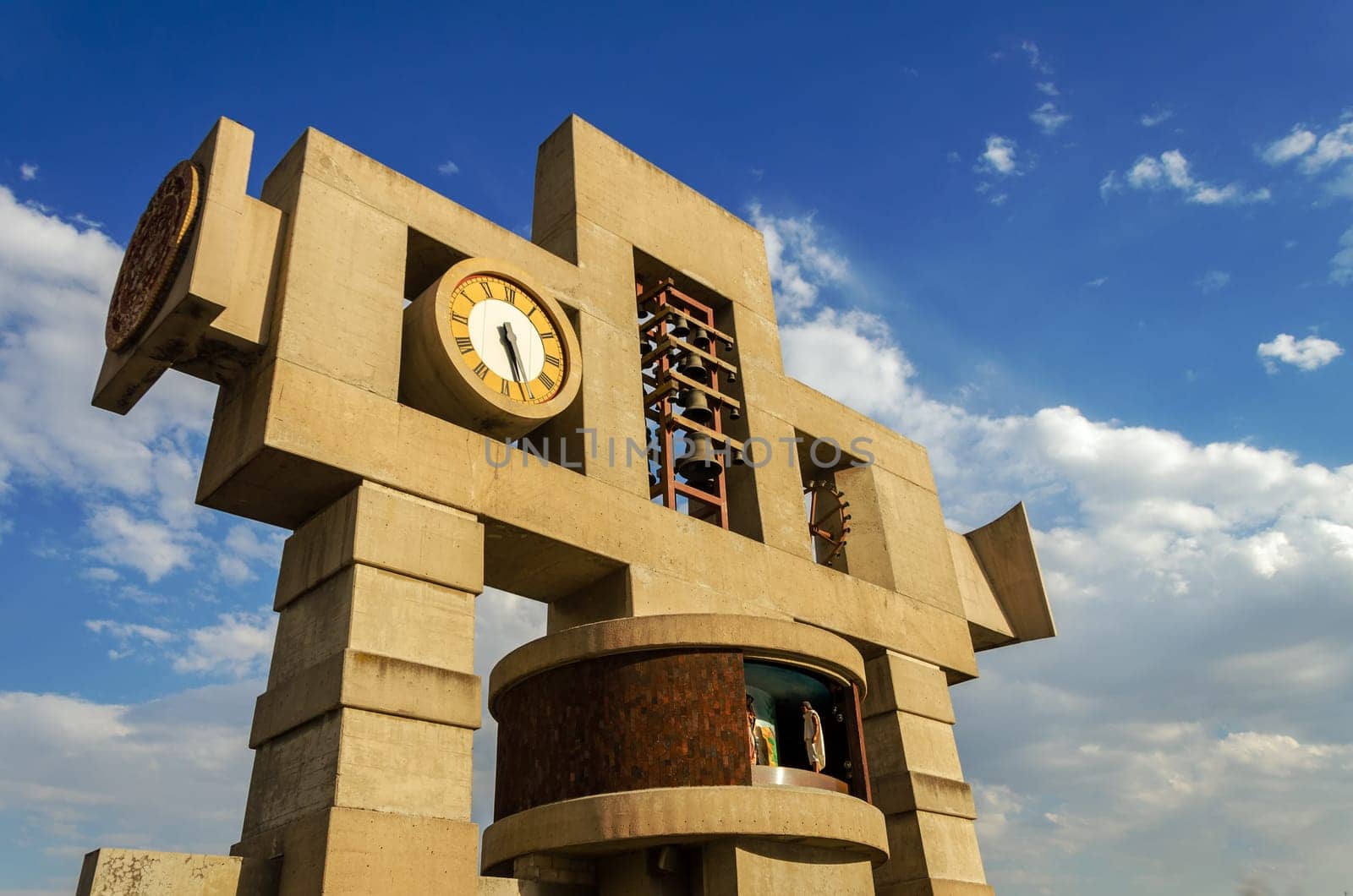Large modern style cross outside the Basilica of Our Lady of Guadalupe