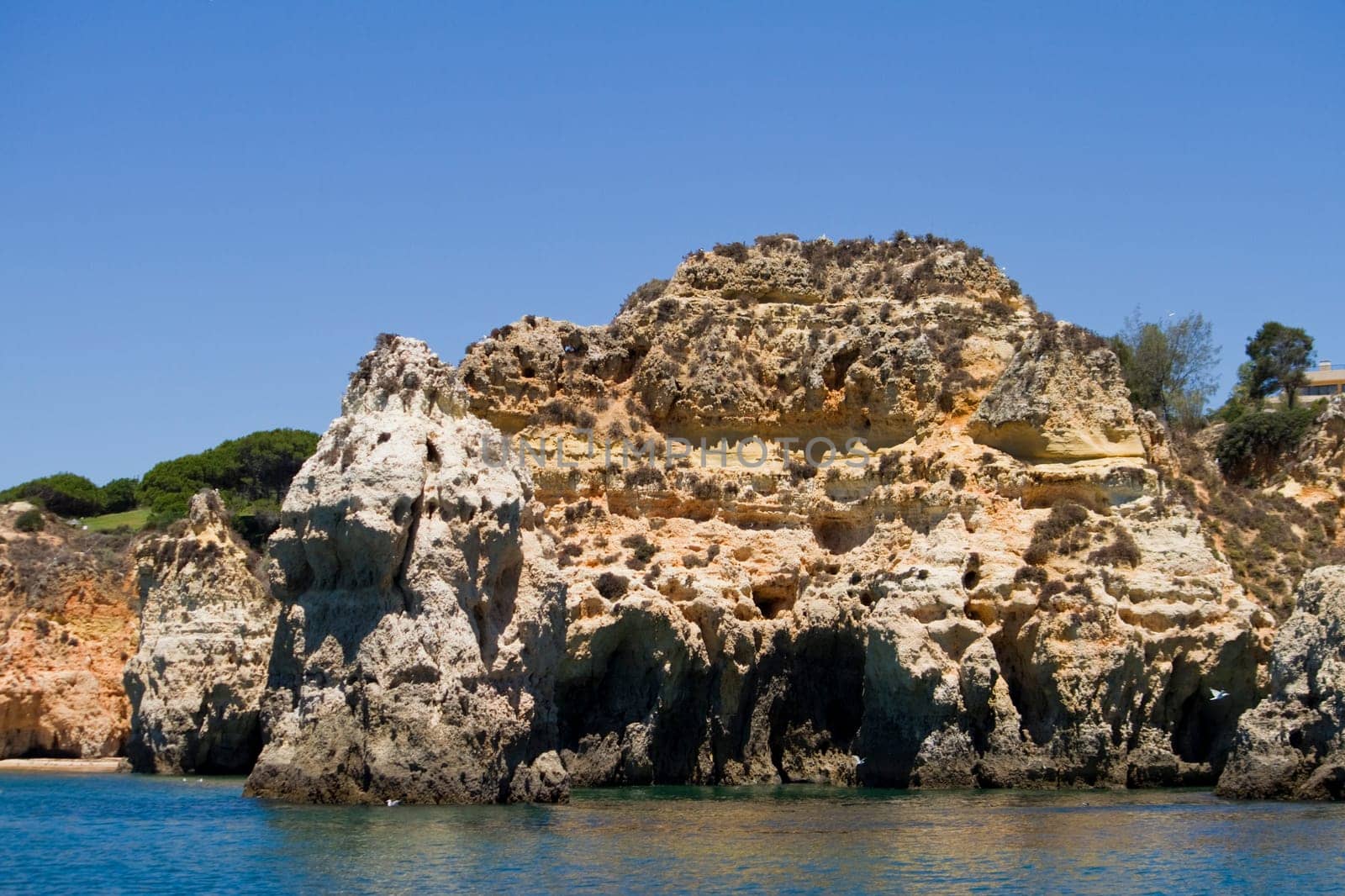 Wonderful view of the beautiful coastline of the Algarve, Portugal.