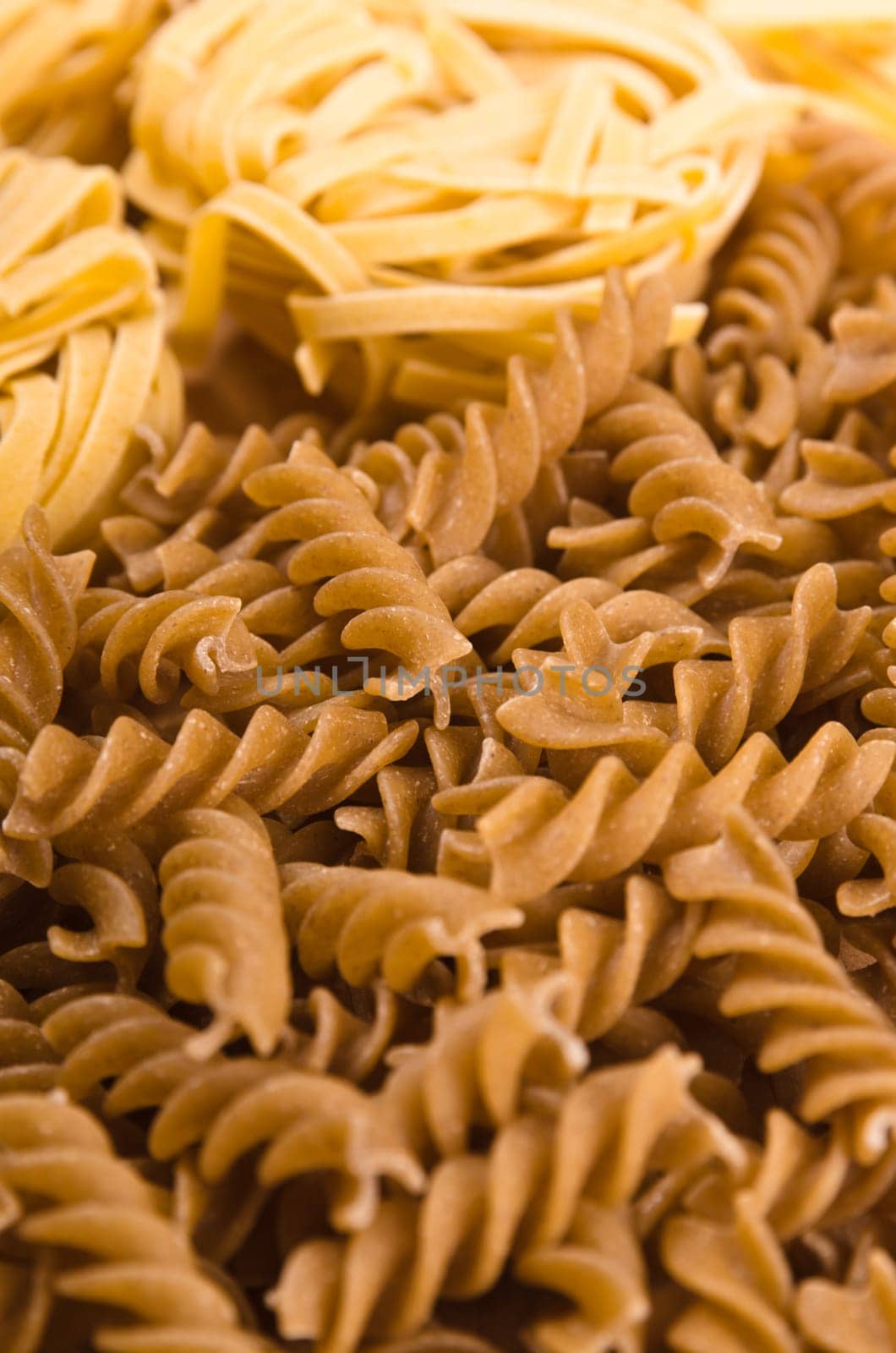 set of different pasta, close-up