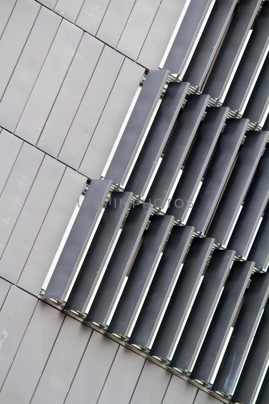 Abstract detail view of the wall structure of a modern building.