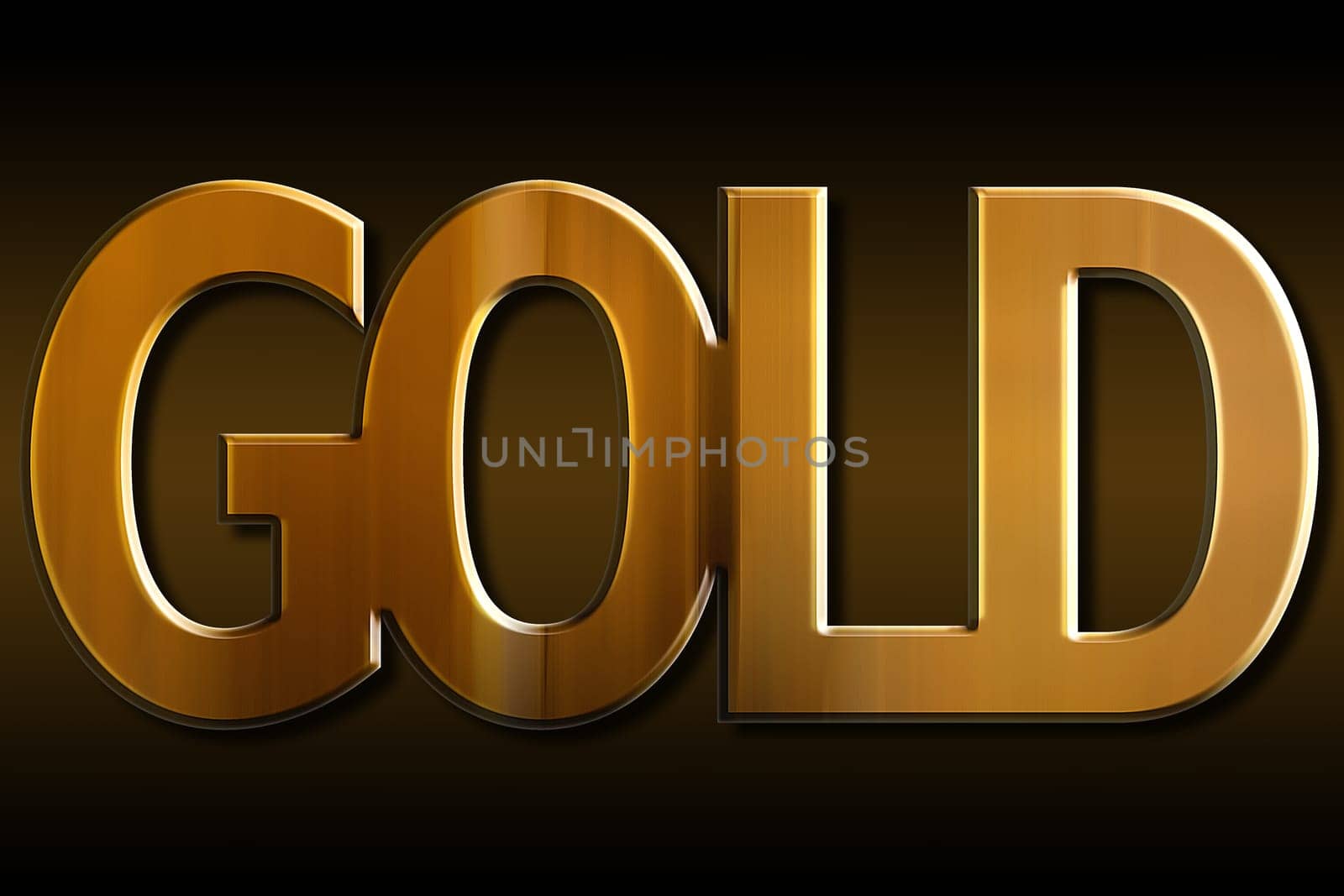 Gold written in golden letters on mystique background