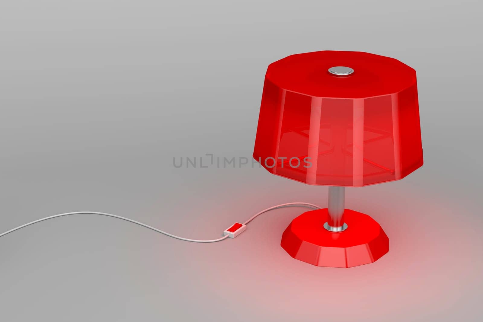 Red lamp illuminates on gray background