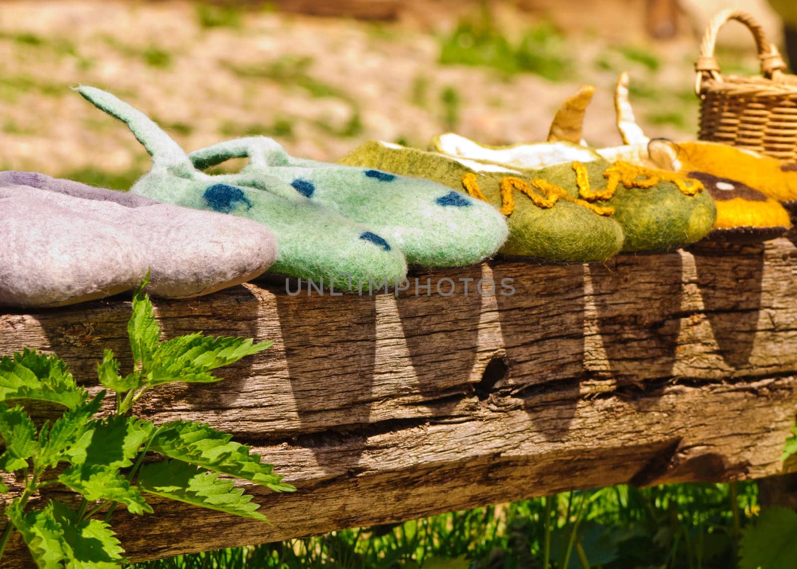 Handmade wool slippers from Viscri village, Transylvania
