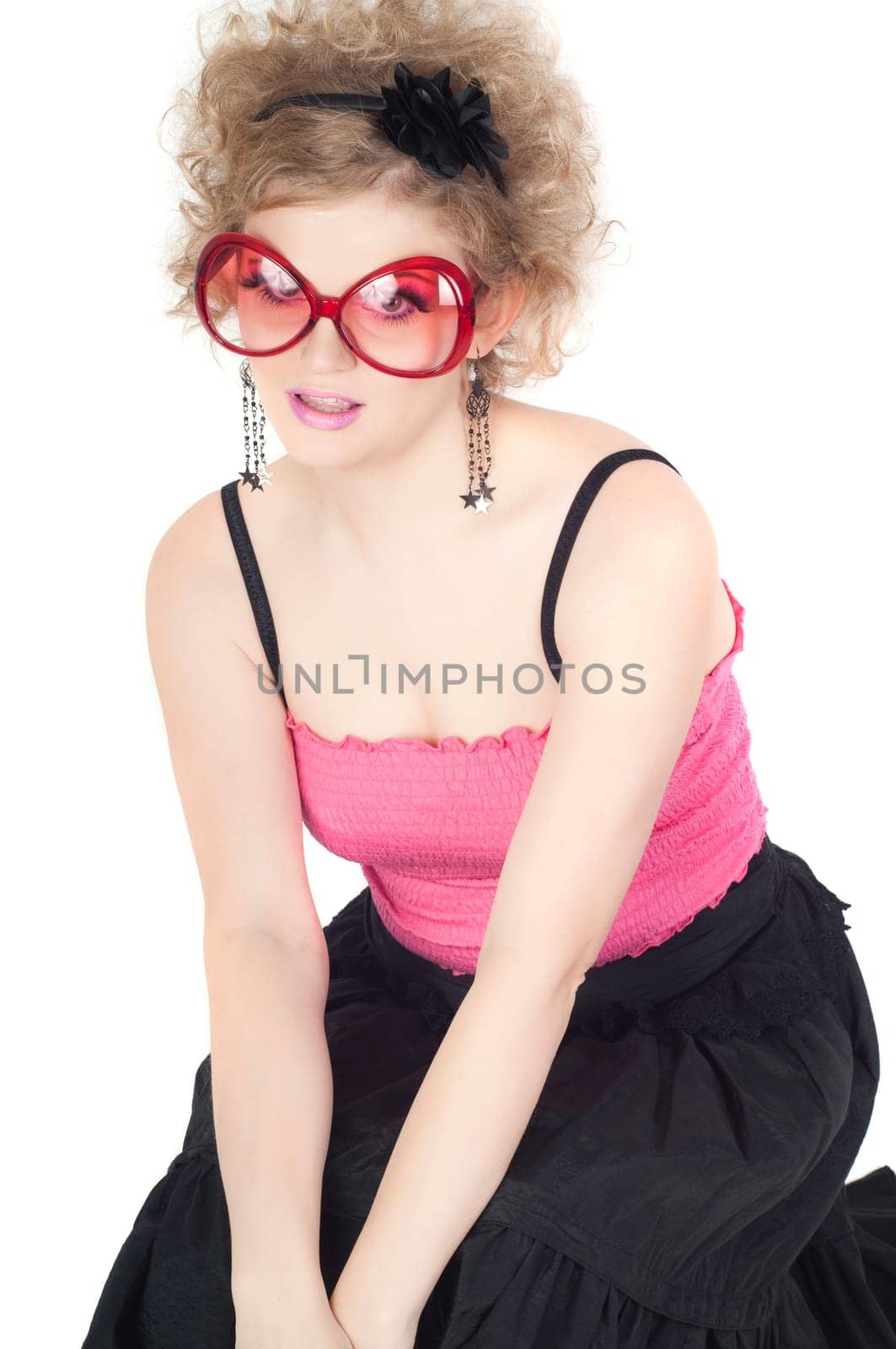 Portrait of young beautiful sexy tender blonde