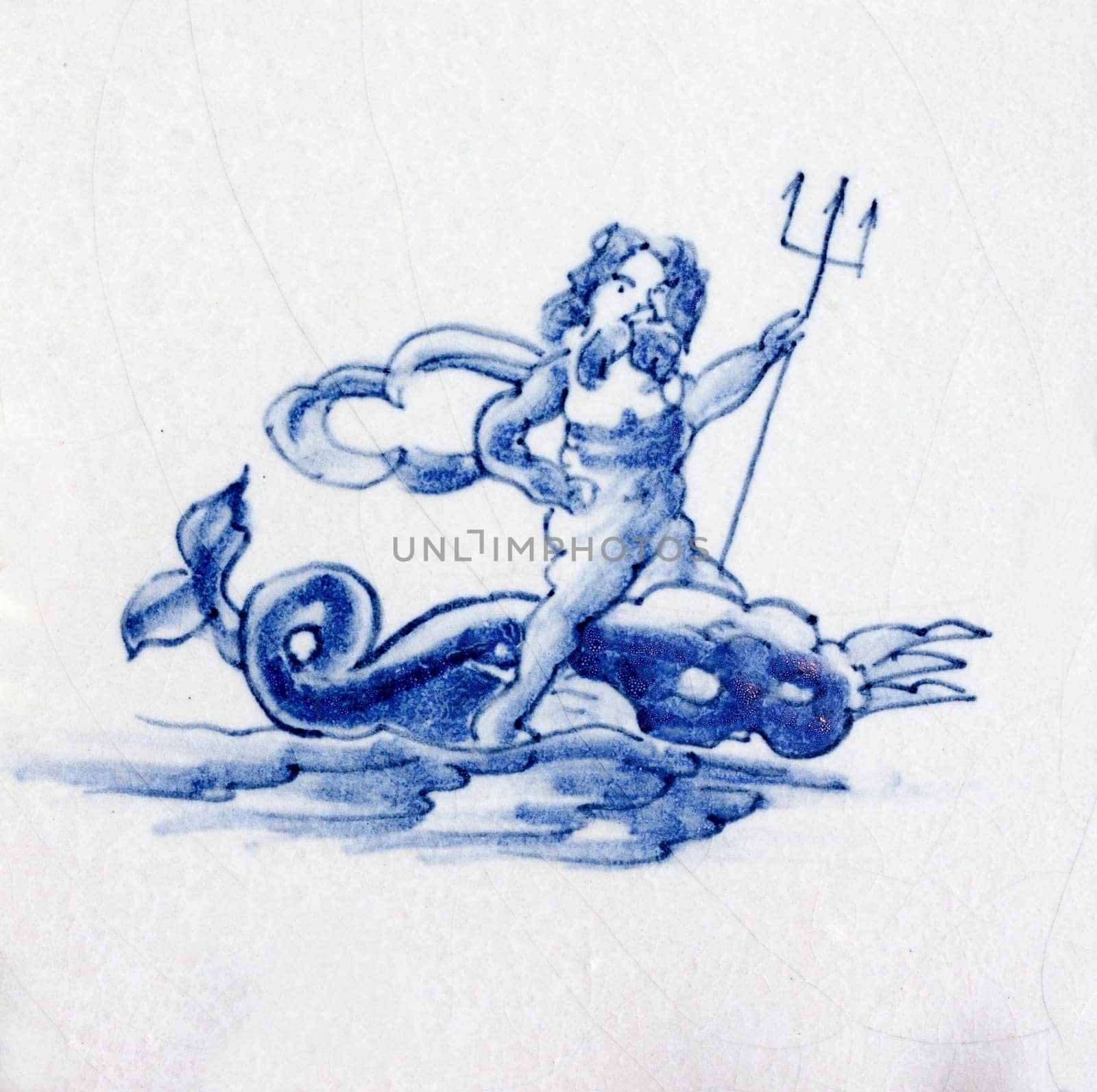 Delft blue  traditional dutch tile design of  hand made earthenware tile