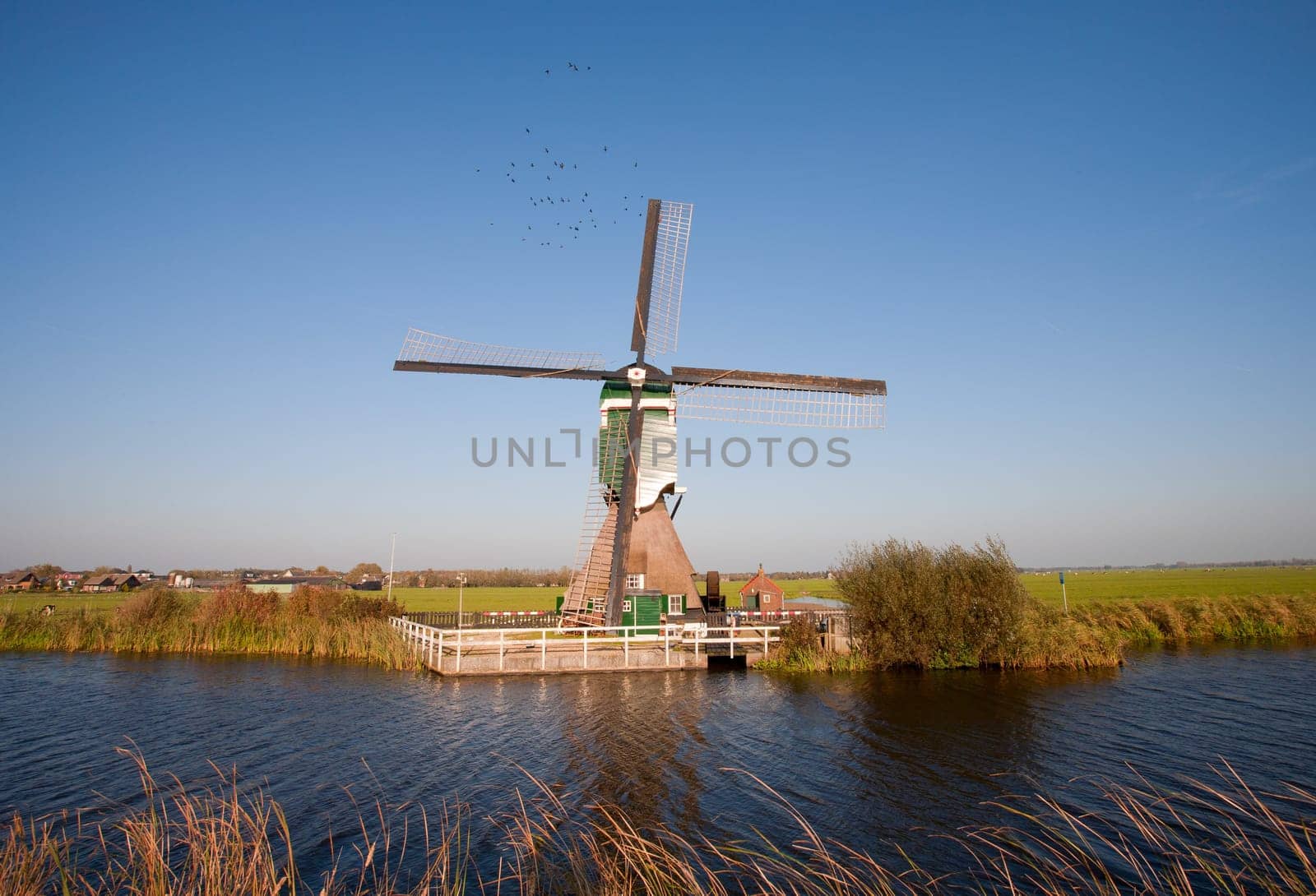 Traditional Dutch windmill in Groot-Ammers, the Netherlands