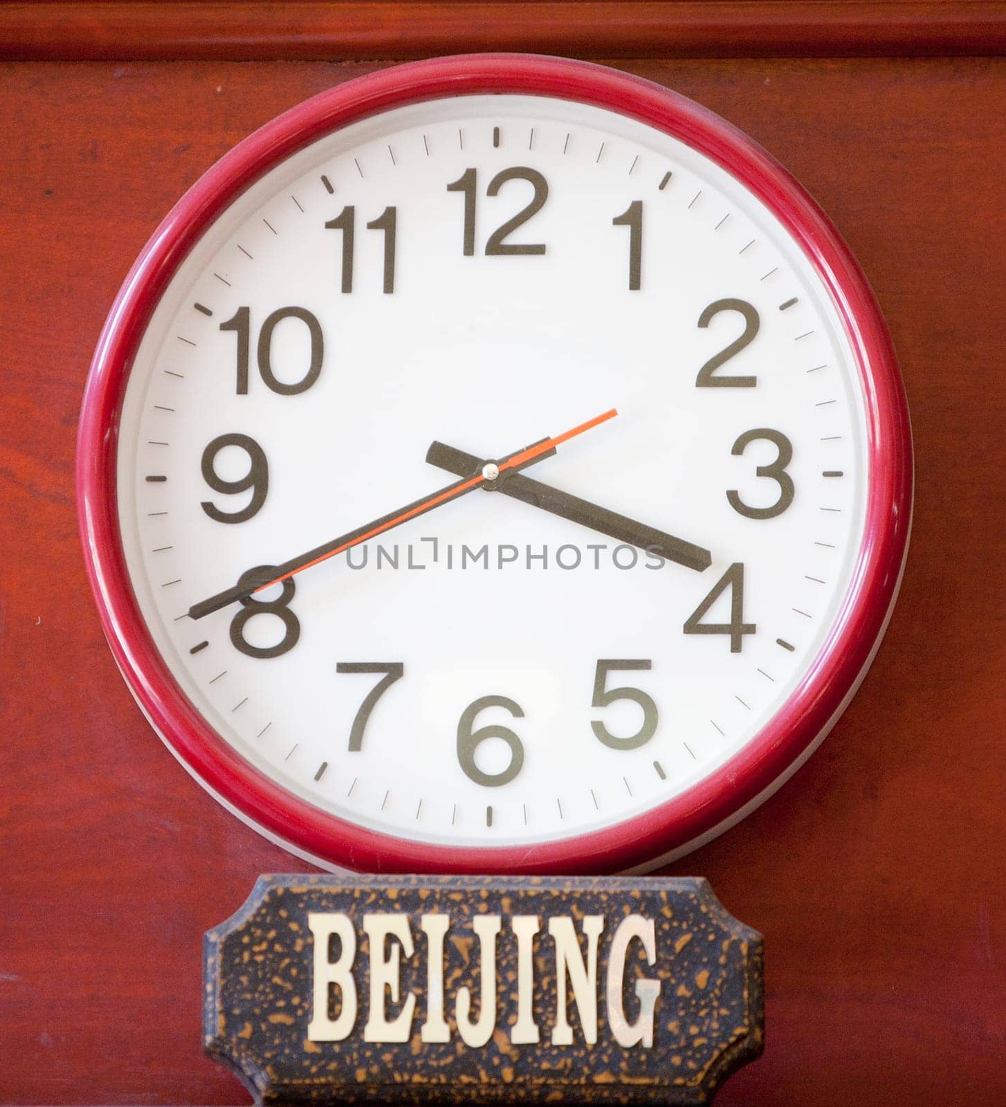 Time clock with the time zone of Beijing