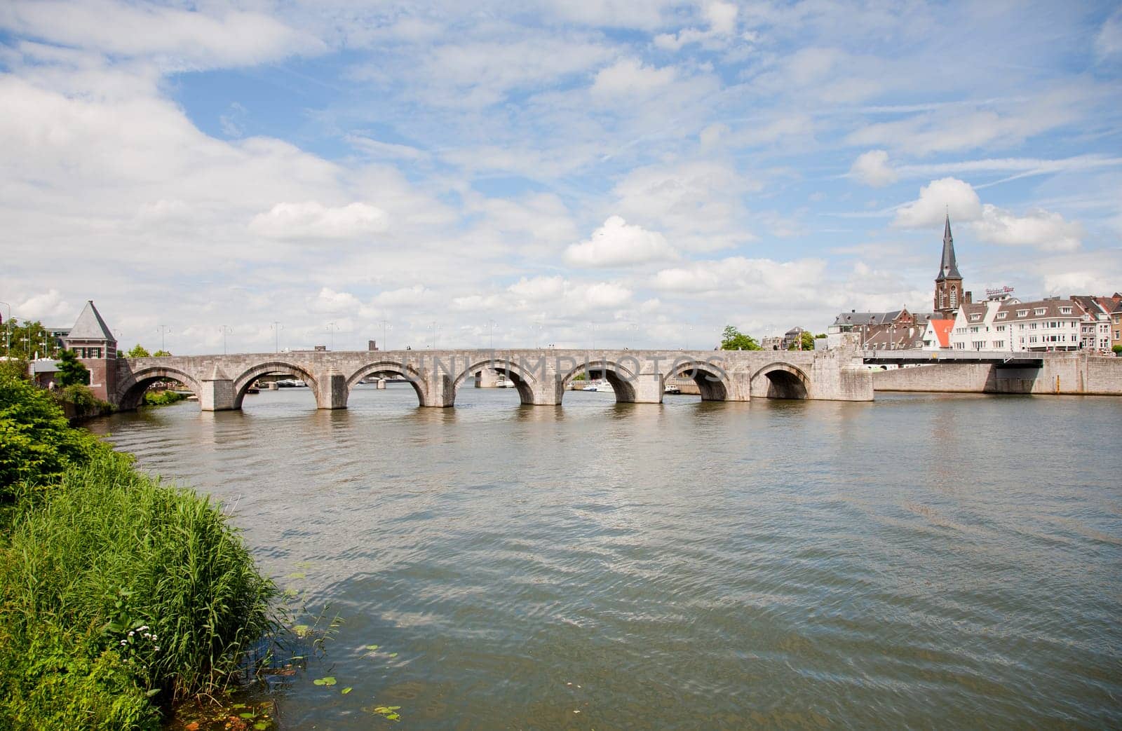 St. Servaas bridge over the river Maas in Maastricht